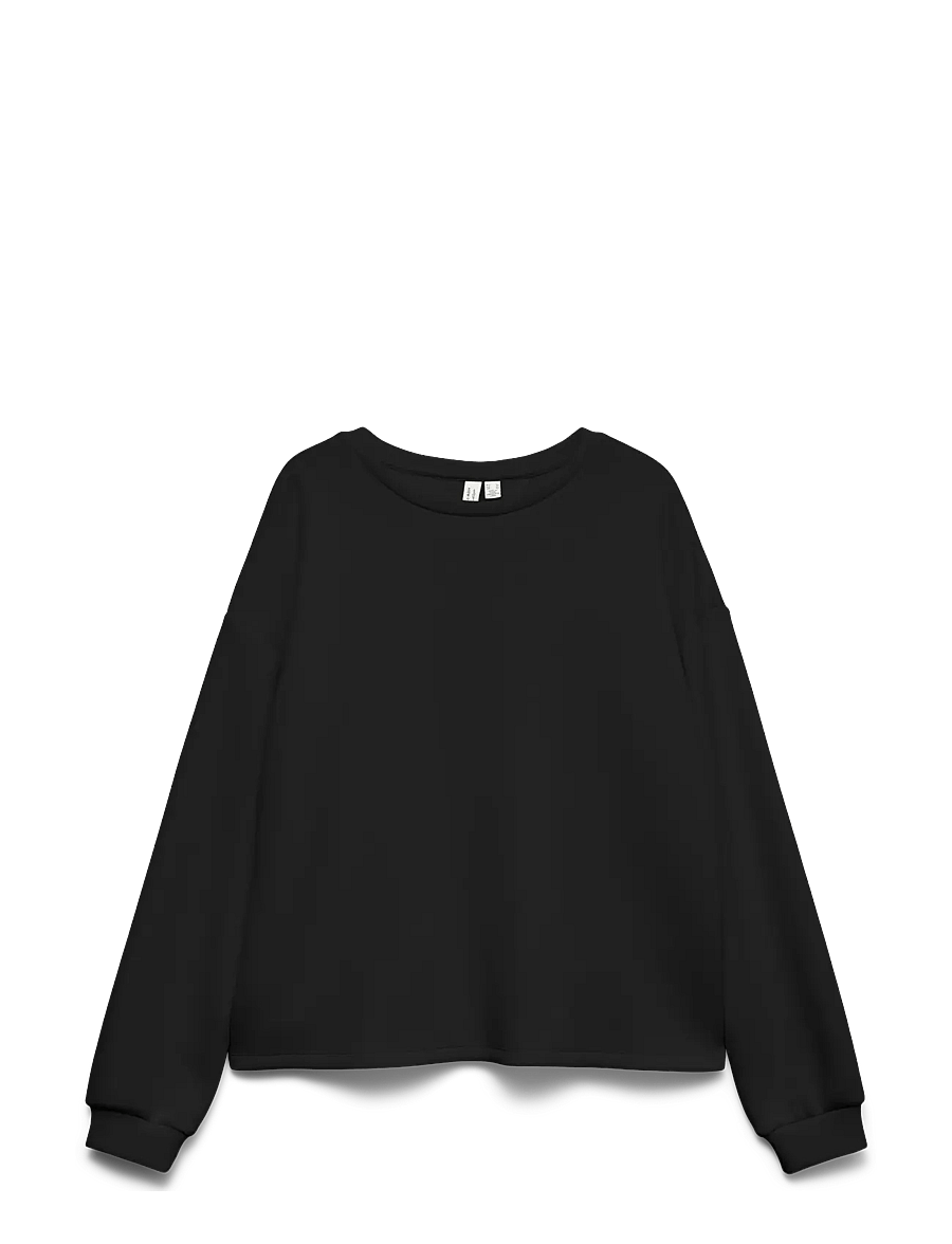 Vero Moda - VMLOCCA L/S LACE SWEATSHIRT JRS BTQ - dressipluusid - black - 0