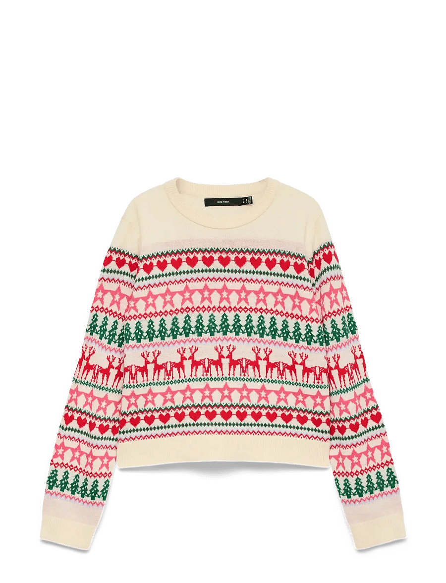 Vero Moda - VMNEWCHRISTMAS LS O-N PULL.BOX XMAS - striktrøjer - birch - 1