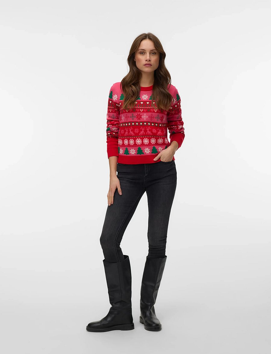Vero Moda - VMNEWCHRISTMAS LS O-N PULL.BOX XMAS - chinese red - 0