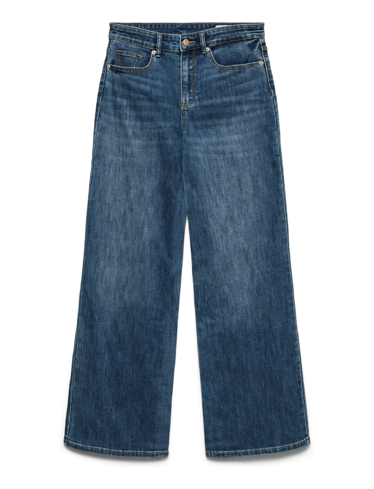 Vero Moda VMOLIVIA STRETCH HR WIDE JNS LI3182 NOOS - Vaatteet - MEDIUM BLUE DENIM / blue