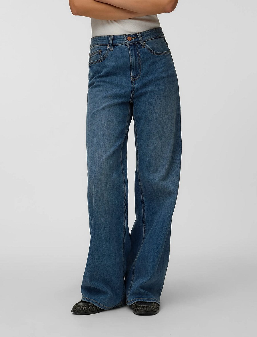 Vero Moda - VMOLIVIA STRETCH HR WIDE JNS LI3182 NOOS - brede jeans - medium blue denim - 3
