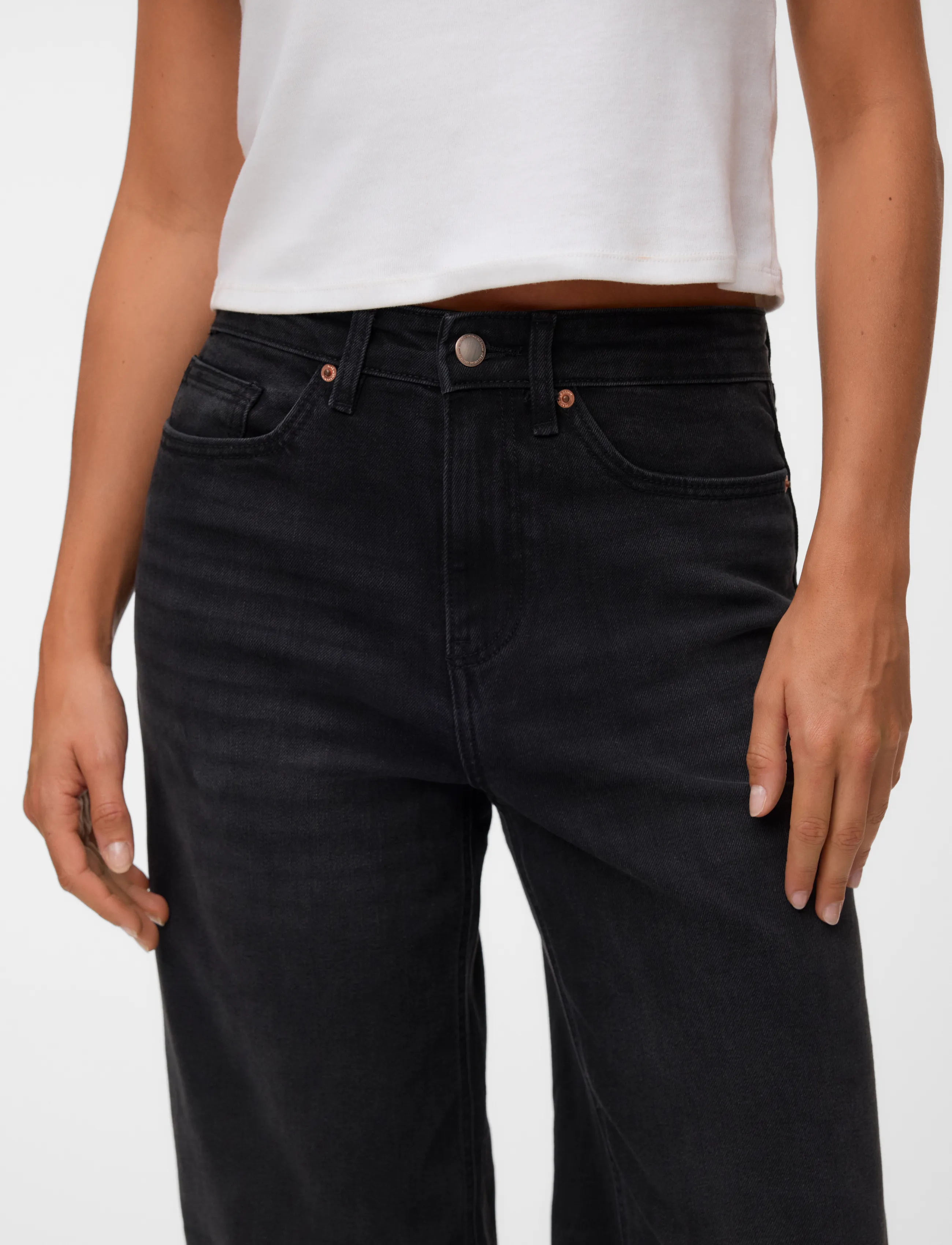 Vero Moda - VMOLIVIA STRETCH HR WIDE JNS LI1101 NOOS - brede jeans - black denim - 4