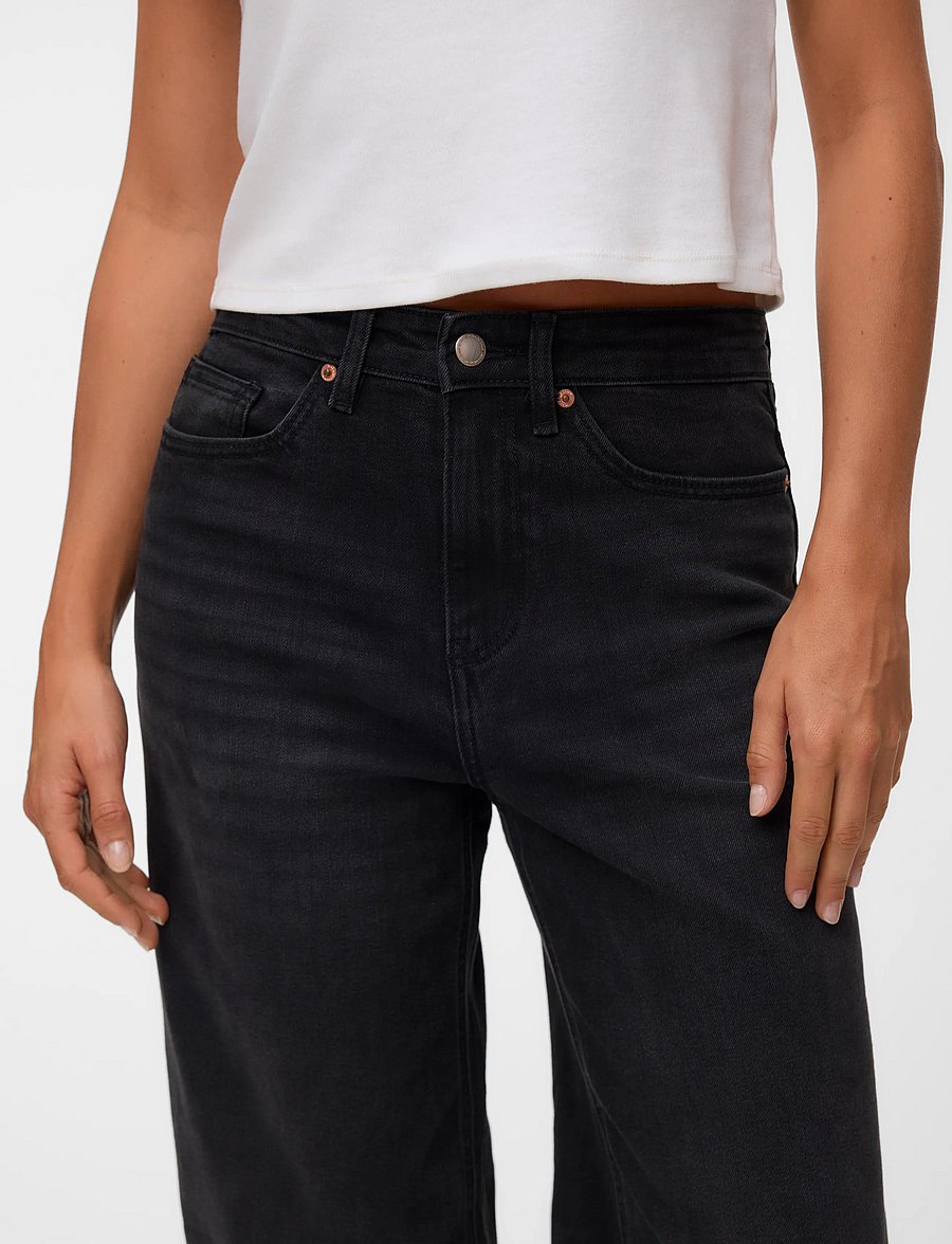 Vero Moda - VMOLIVIA STRETCH HR WIDE JNS LI1101 NOOS - brede jeans - black denim - 4