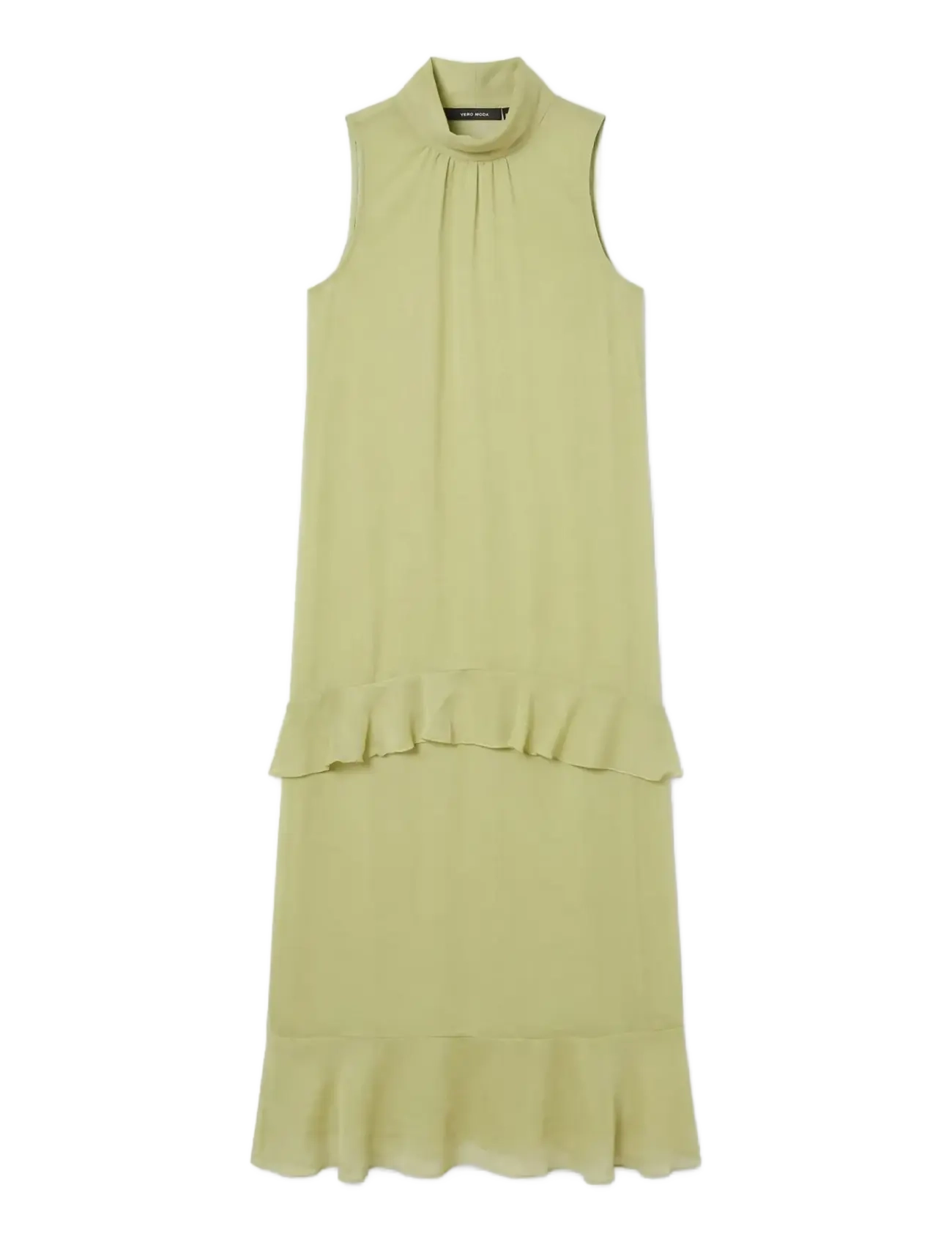 Vero Moda Vmsanna Sl Highneck Maxi Dress Exp, S, Green, Kjoler > Maxikjole, Dame