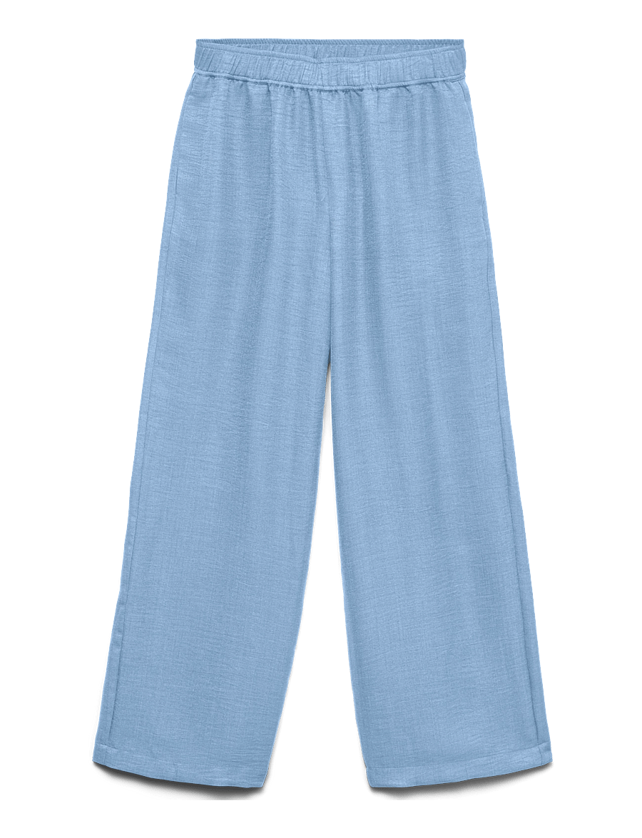 Vero Moda - VMMELANEY LS STRAIGH PANT TLR EXP - hosen mit weitem bein - chambray blue - 0