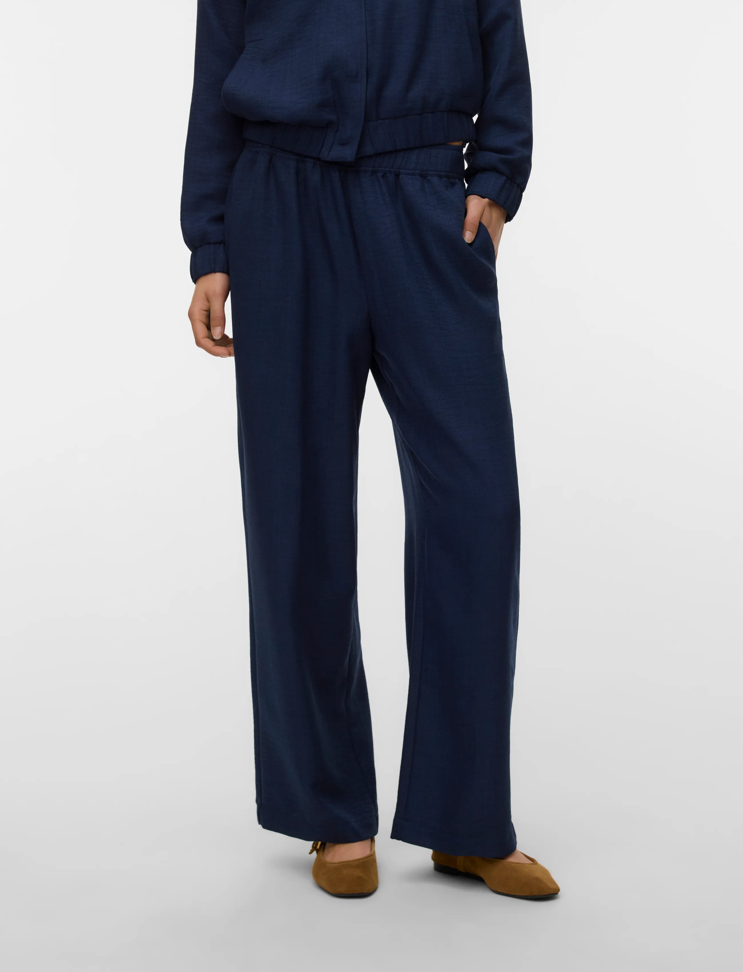 Vero Moda - VMMELANEY LS STRAIGH PANT TLR EXP - laia säärega püksid - navy blazer - 3