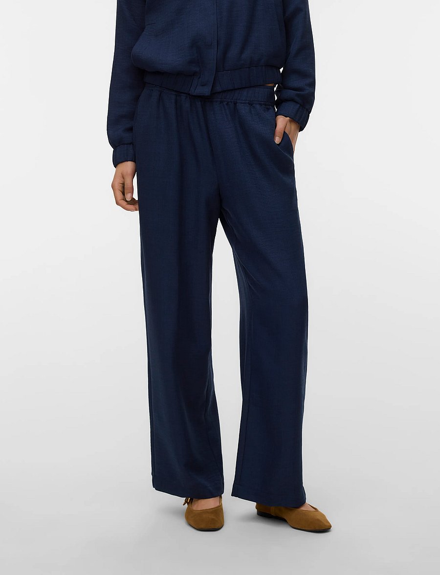 Vero Moda - VMMELANEY LS STRAIGH PANT TLR EXP - laia säärega püksid - navy blazer - 3