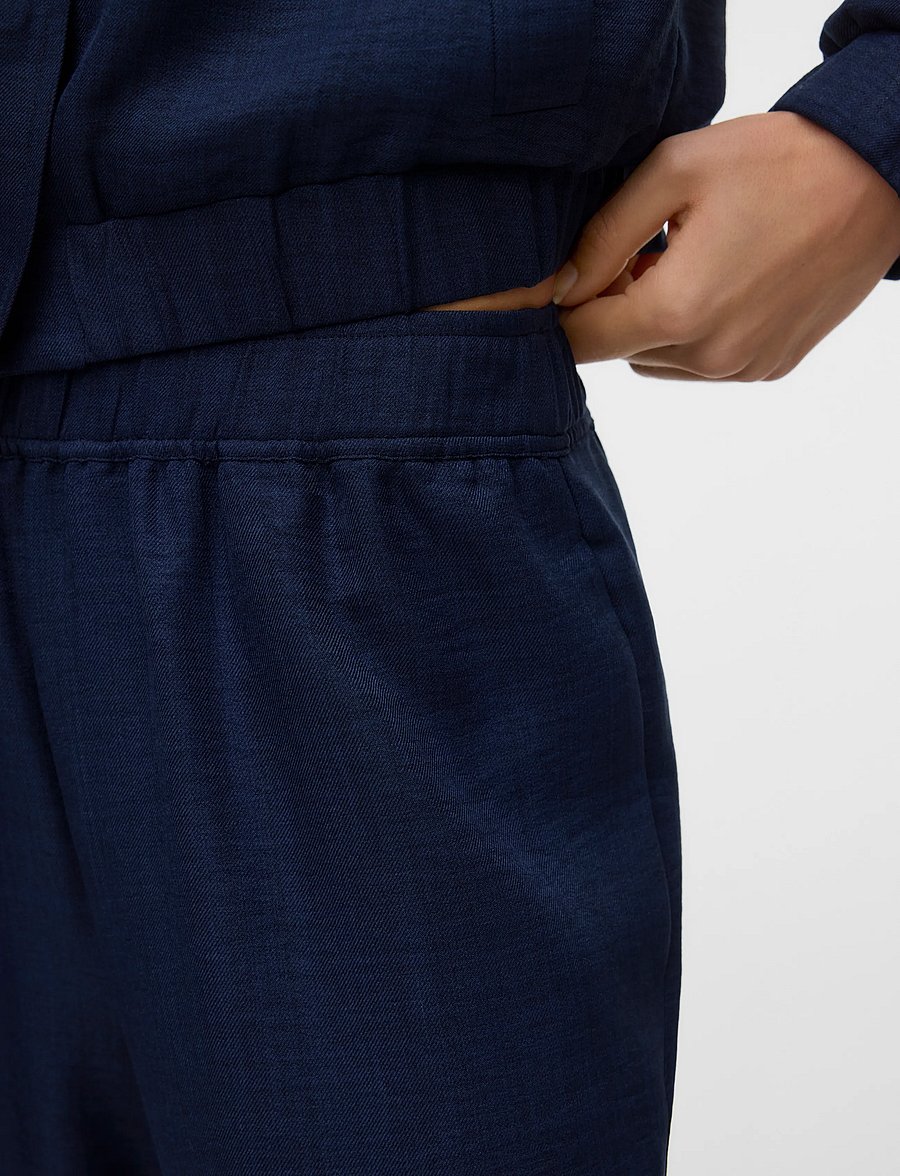Vero Moda - VMMELANEY LS STRAIGH PANT TLR EXP - laia säärega püksid - navy blazer - 4