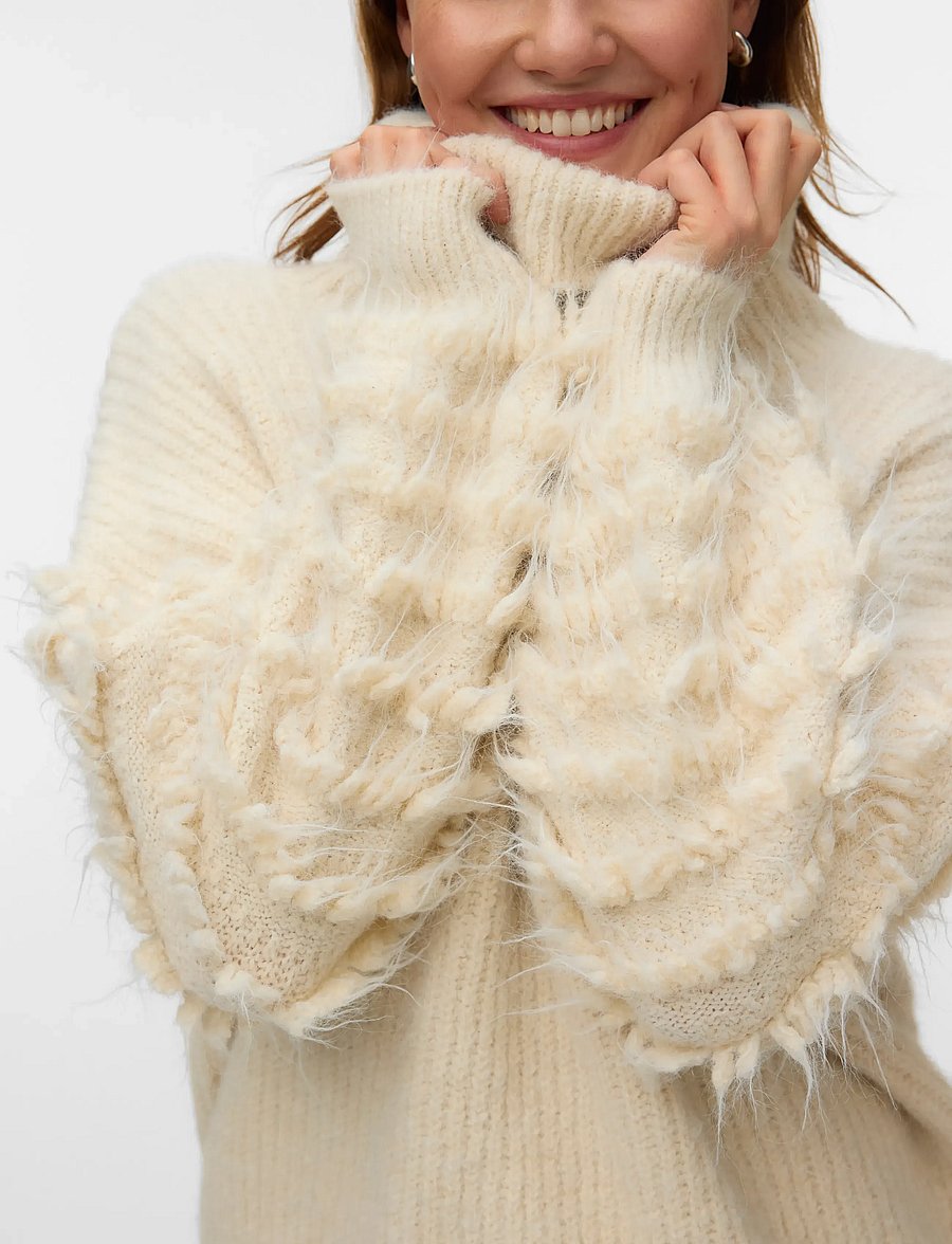 Vero Moda - AWDIMA LS HIGH NECK KNIT JUMPER - whitecap gray - 4