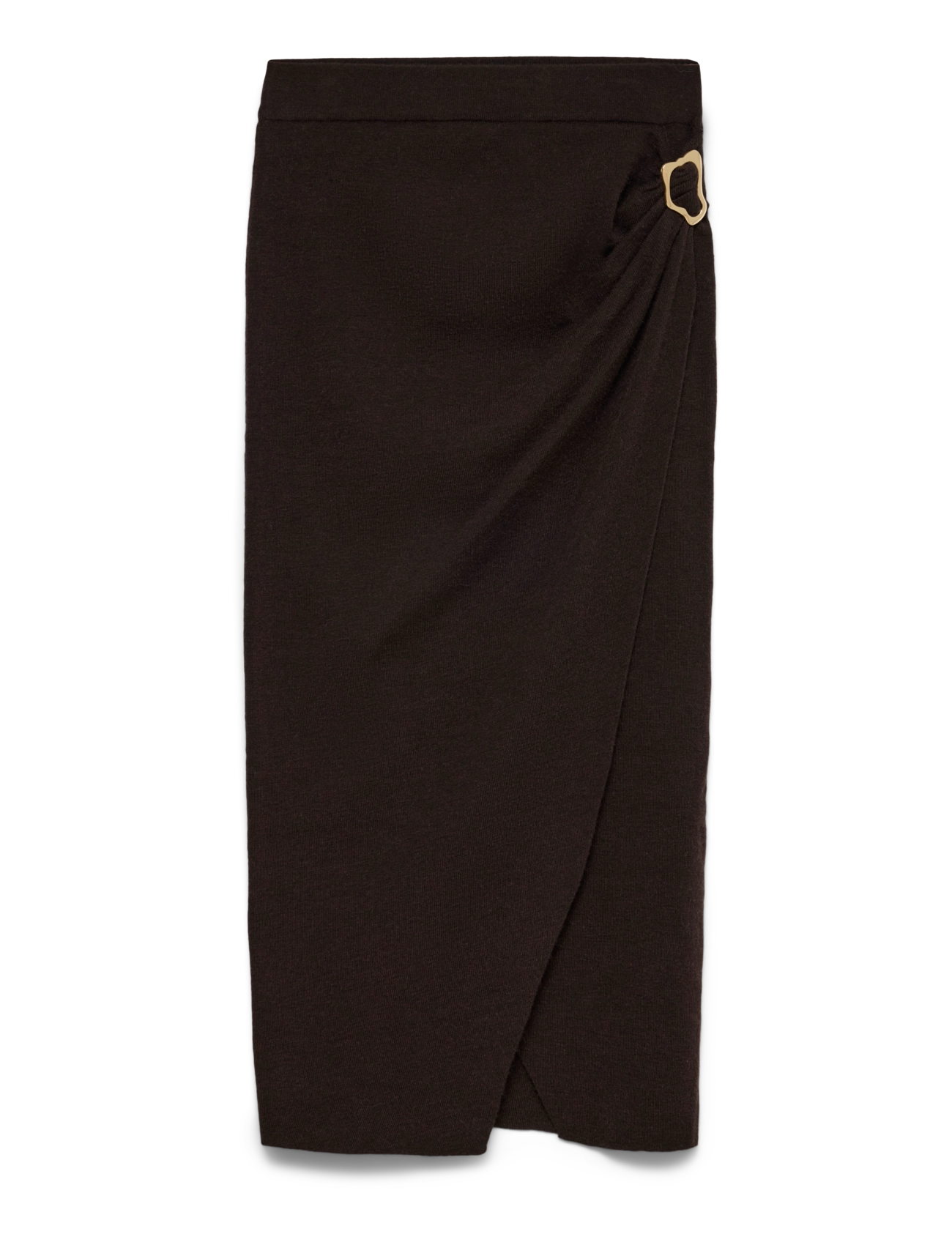 Vero Moda VMKACY NW DRAPE ANKLE SKIRT - Skirts - CHOCOLATE TORTE / brown
