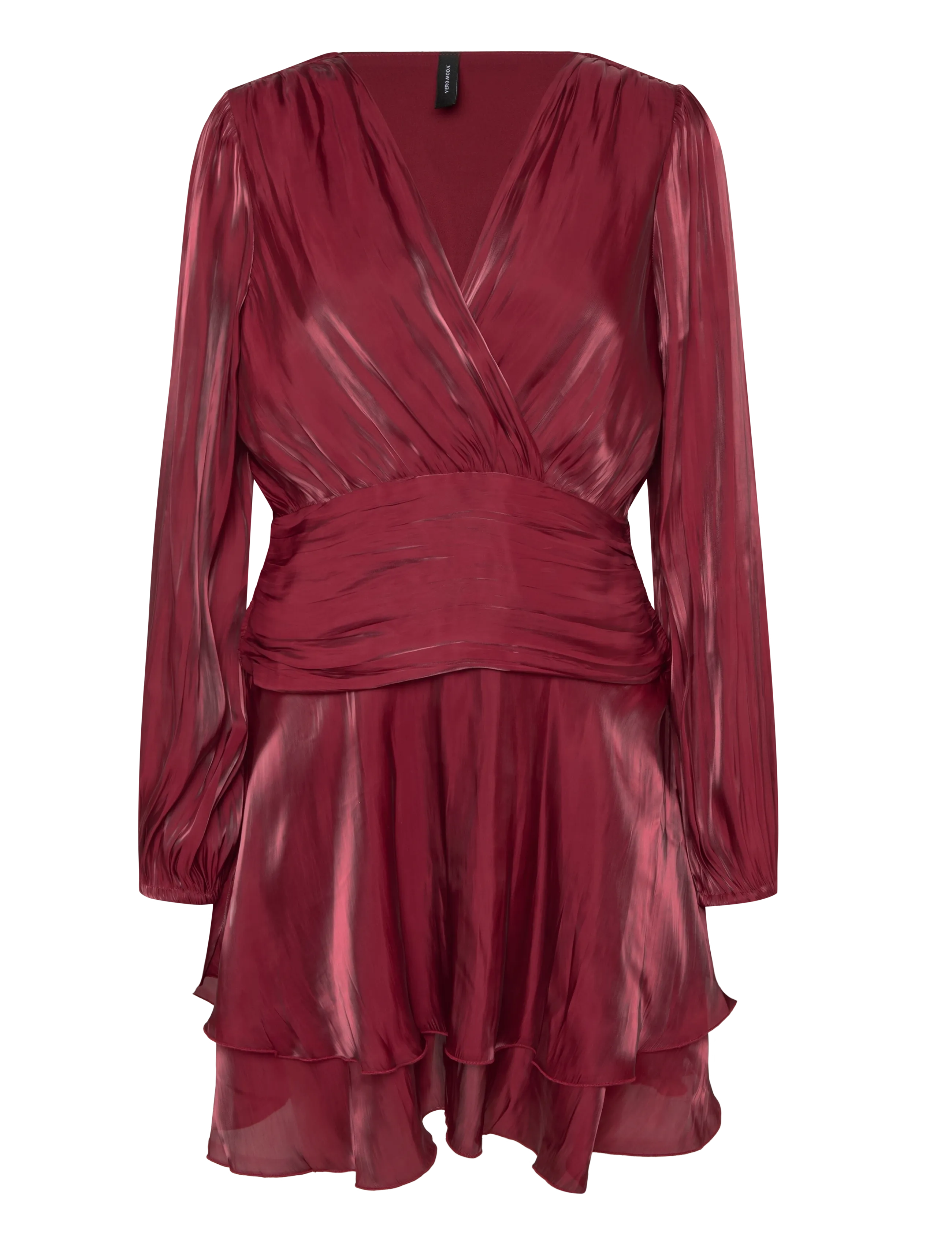 Vero Moda - VMPOLLY LS SHORT DRESS WVN EXP - cocktailkjoler - biking red - 1