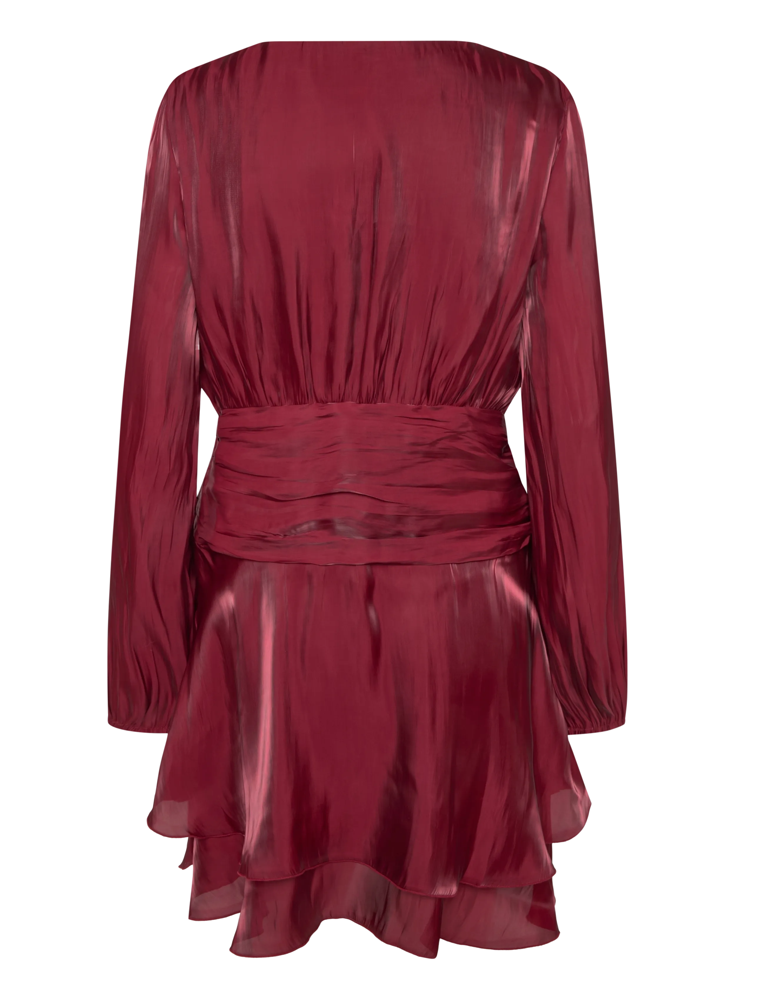 Vero Moda - VMPOLLY LS SHORT DRESS WVN EXP - cocktailkjoler - biking red - 2