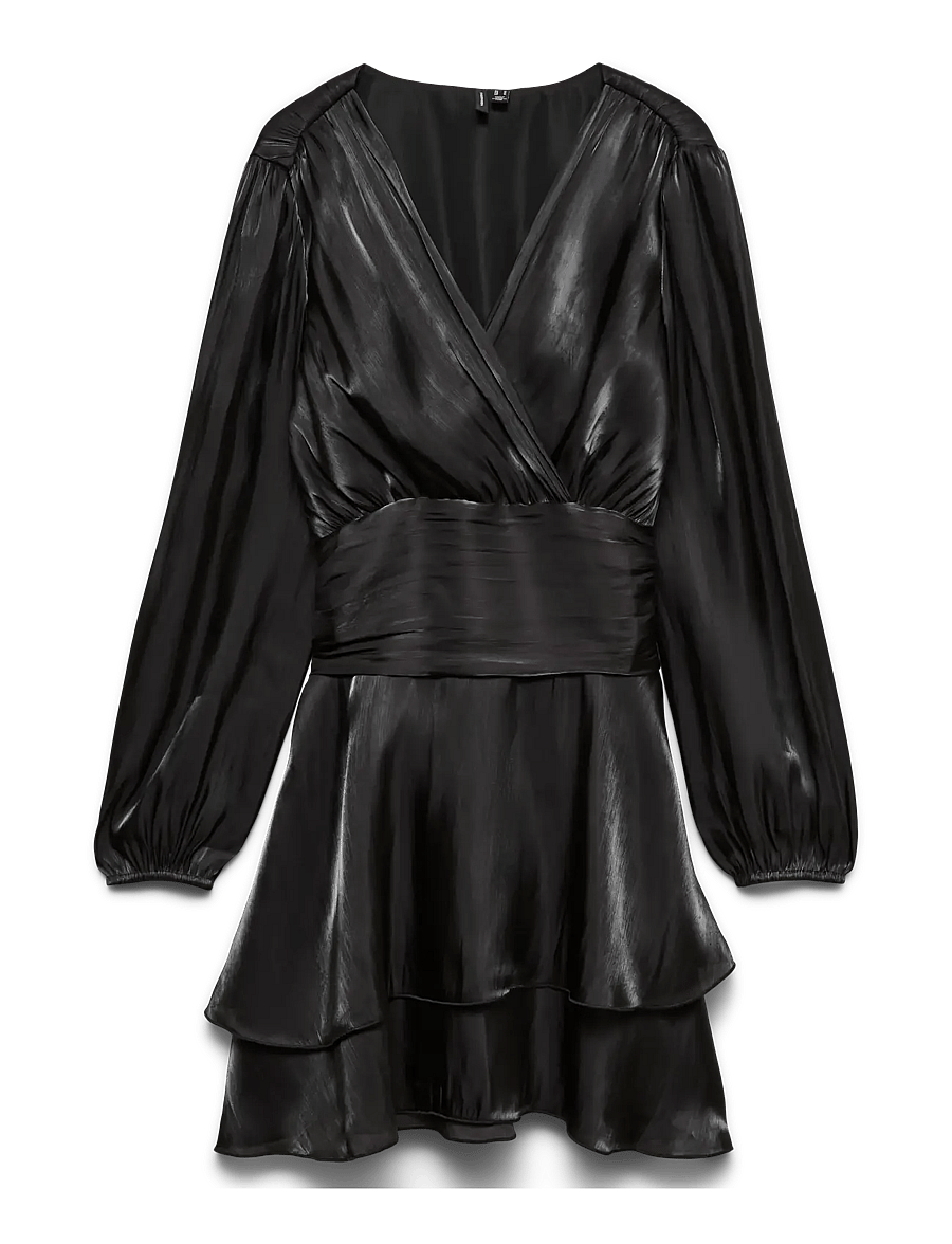 Vero Moda - VMPOLLY LS SHORT DRESS WVN EXP - cocktail dresses - black - 0