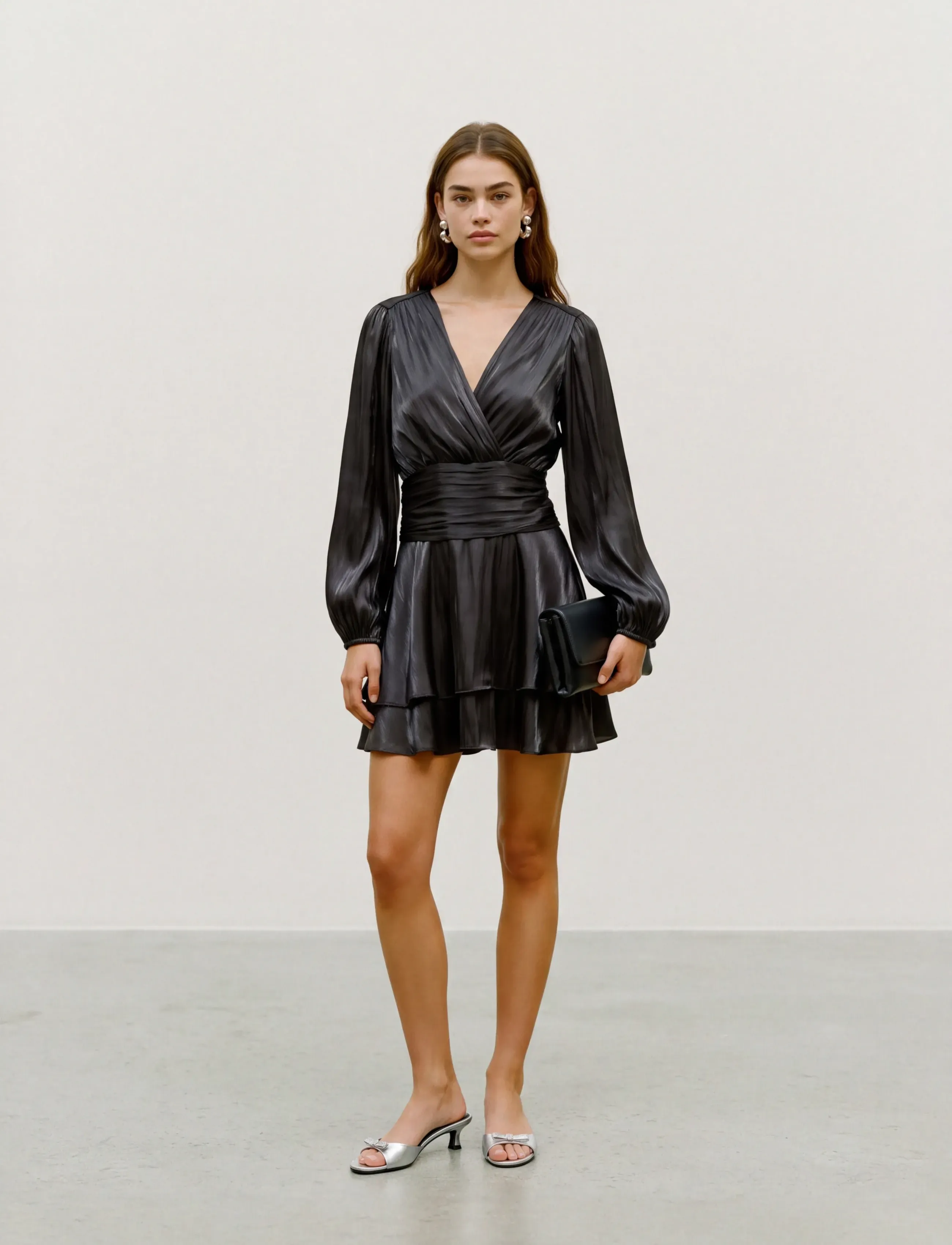 Vero Moda VMPOLLY LS SHORT DRESS WVN EXP - Bröllopsgäster - BLACK / black