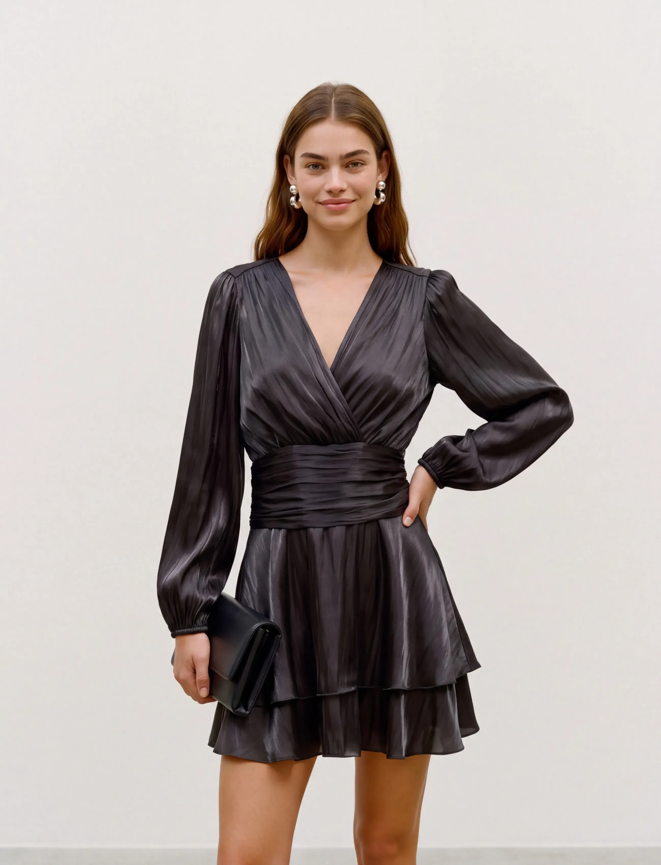 Vero Moda - VMPOLLY LS SHORT DRESS WVN EXP - cocktailklänningar - black - 3