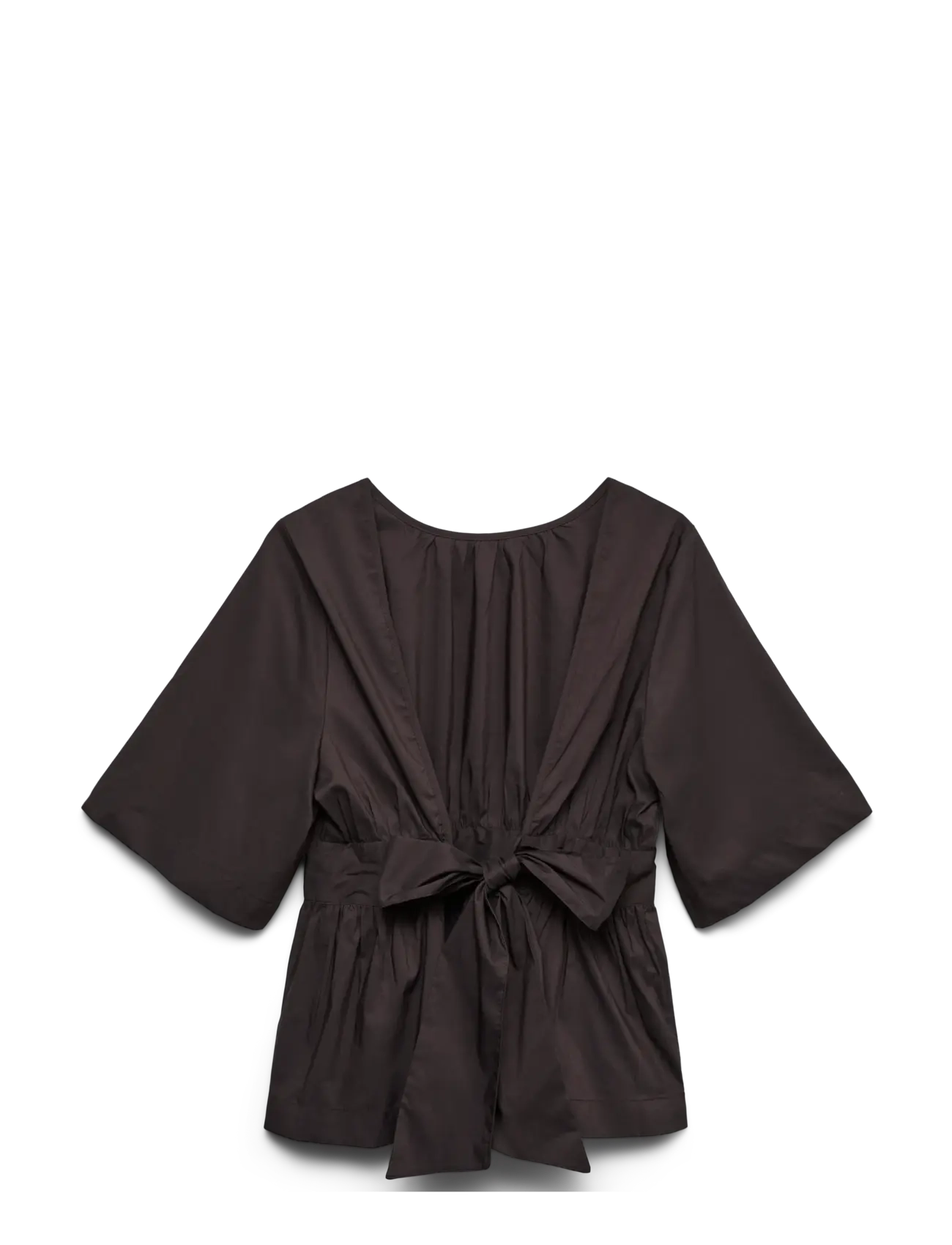 Vero Moda - VMFRIBA 2/4 DETAIL TOP WVN - kurzärmelige blusen - chocolate torte - 1