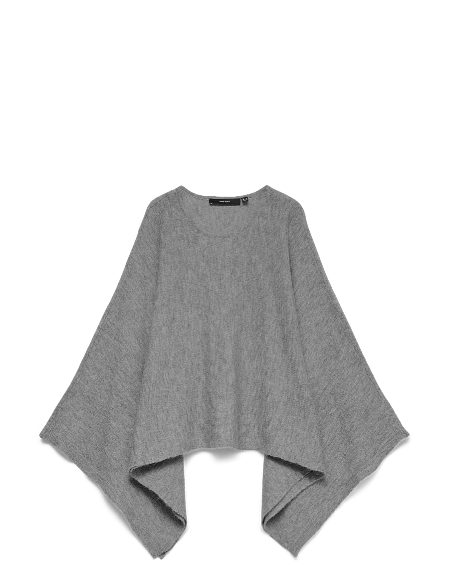 Vero Moda - VMISLA LS O-NECK CAPE - tunna kappor - medium grey melange - 0