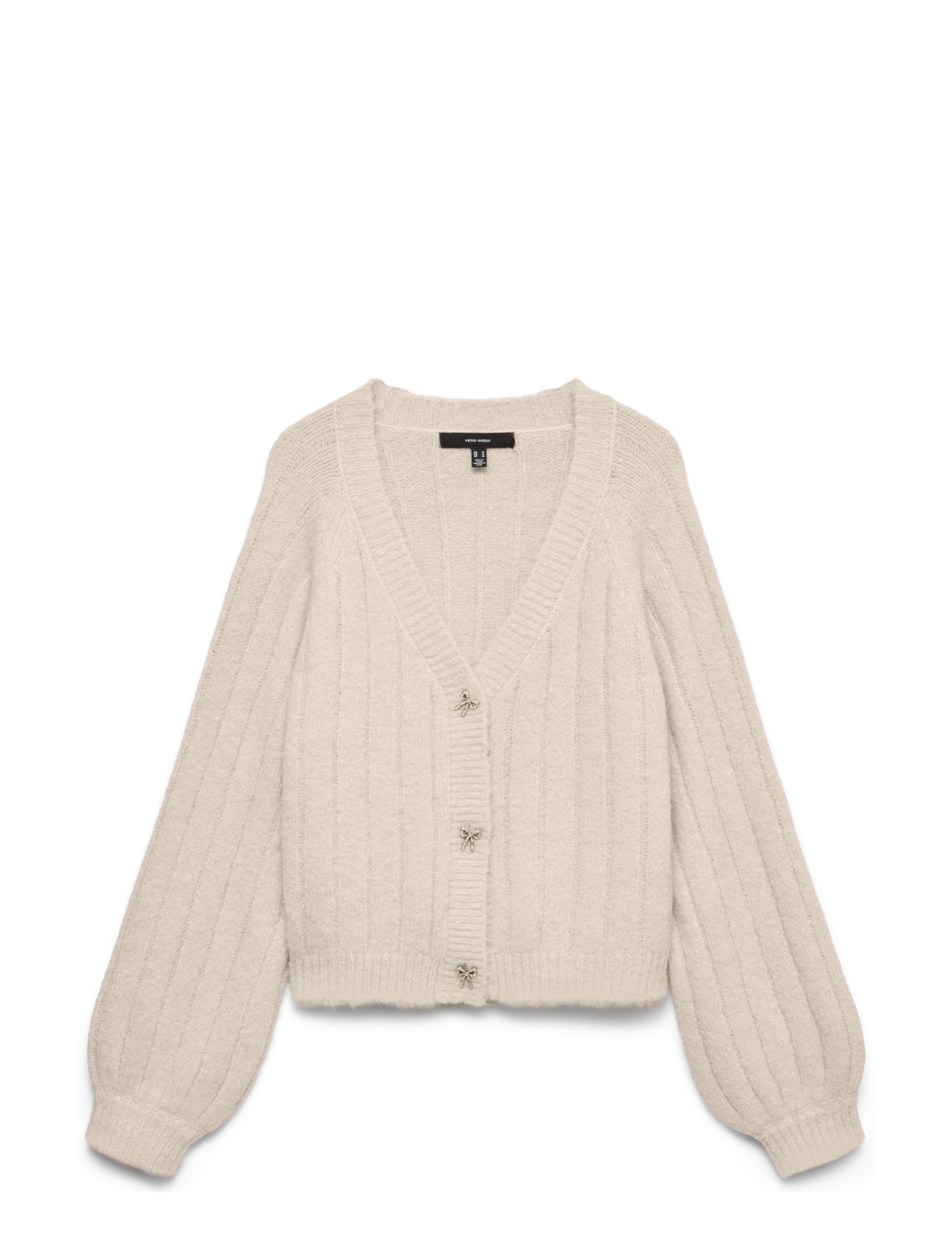 Vero Moda VMSALLY LS V-NECK CARDIGAN - Strickjacken - BIRCH / cream