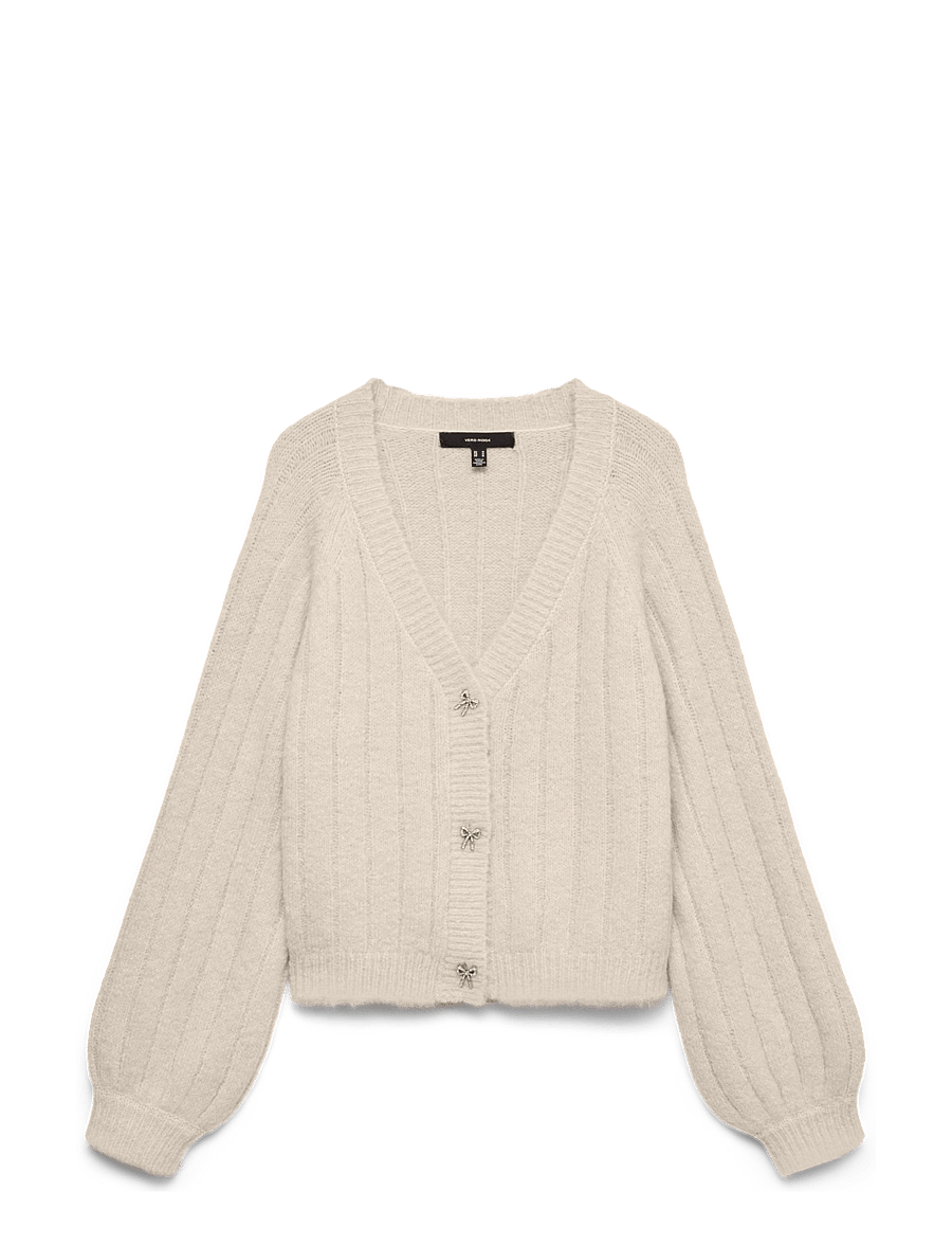 Vero Moda - VMSALLY LS V-NECK CARDIGAN - strickjacken - birch - 1