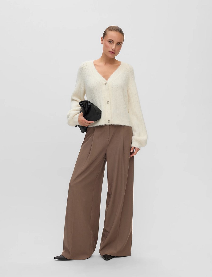 Vero Moda - VMSALLY LS V-NECK CARDIGAN - strickjacken - birch - 0