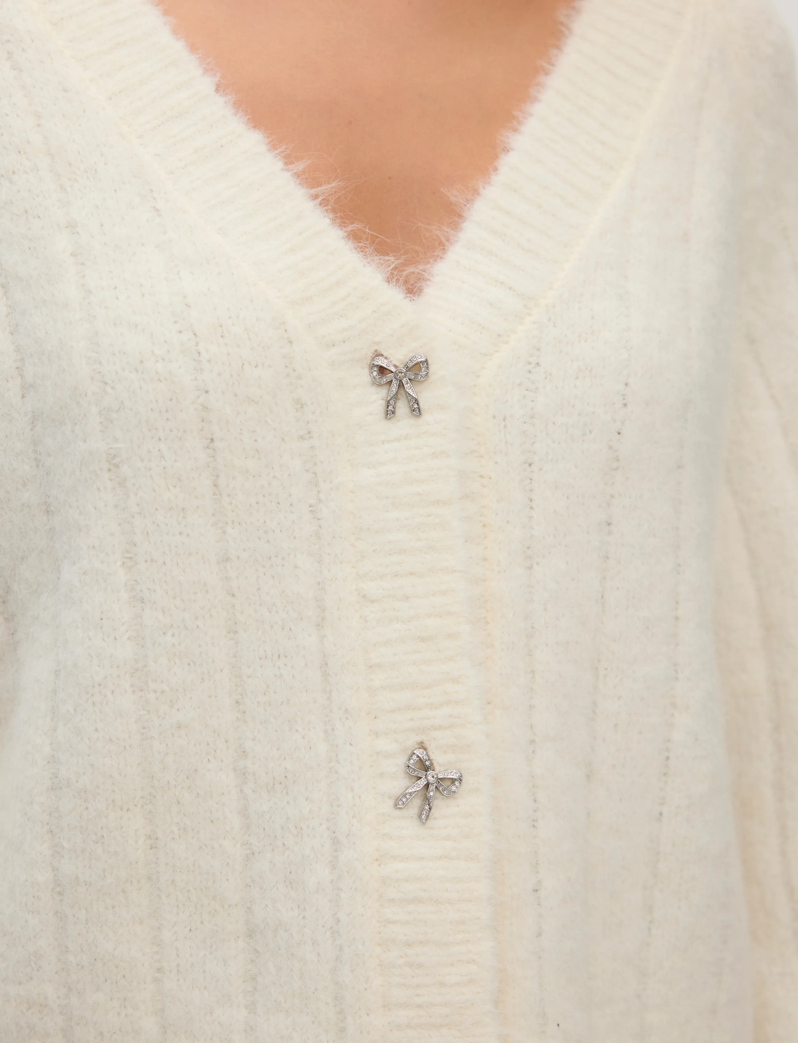 Vero Moda - VMSALLY LS V-NECK CARDIGAN - strickjacken - birch - 4