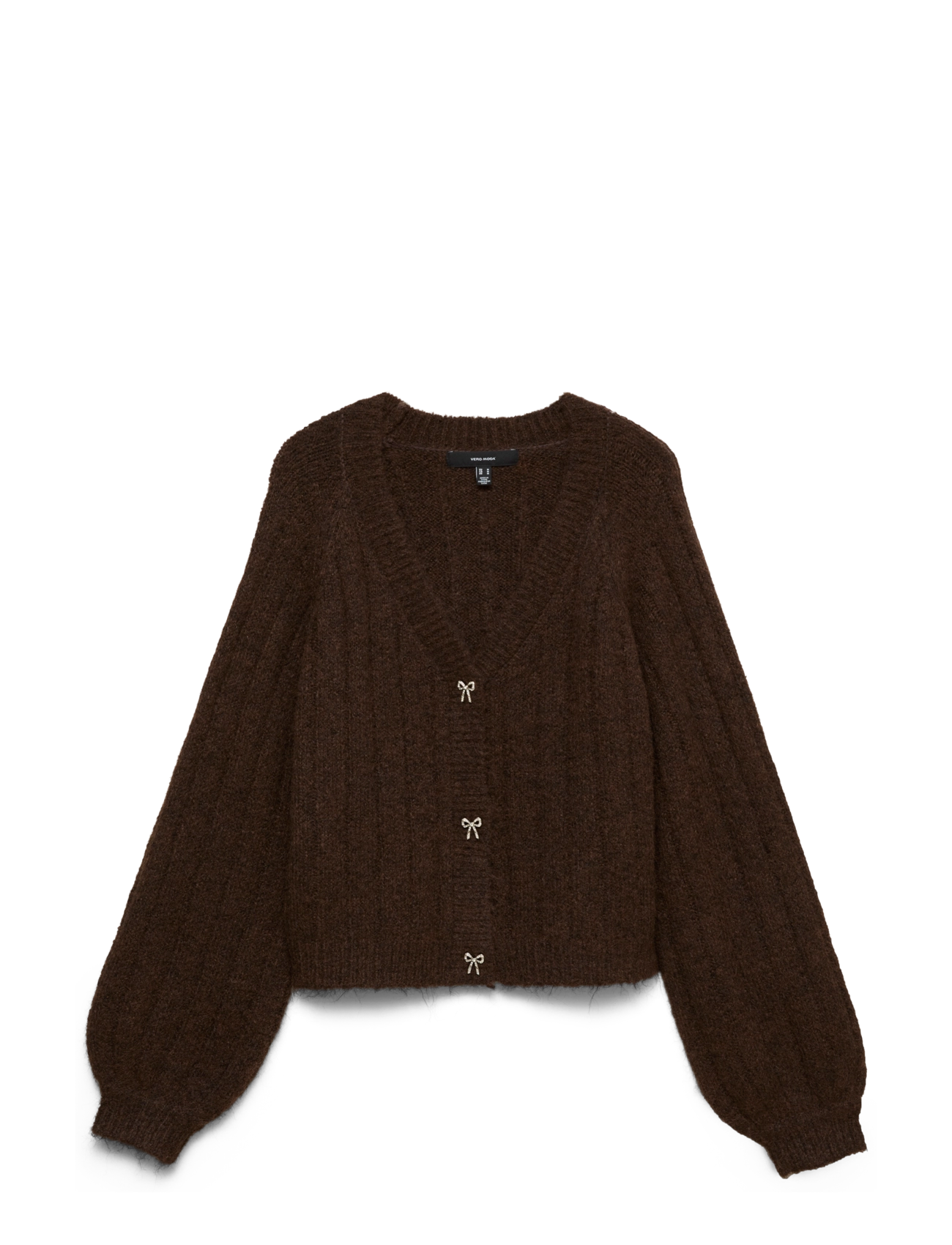Vero Moda VMSALLY LS V-NECK CARDIGAN - Streetstyle - CHOCOLATE TORTE / brown