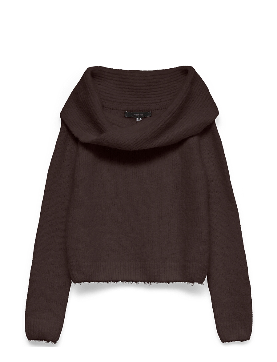 Vero Moda - VMSORRINA LS OFFSHOULDER PULLOVER - pullover - chocolate torte - 1