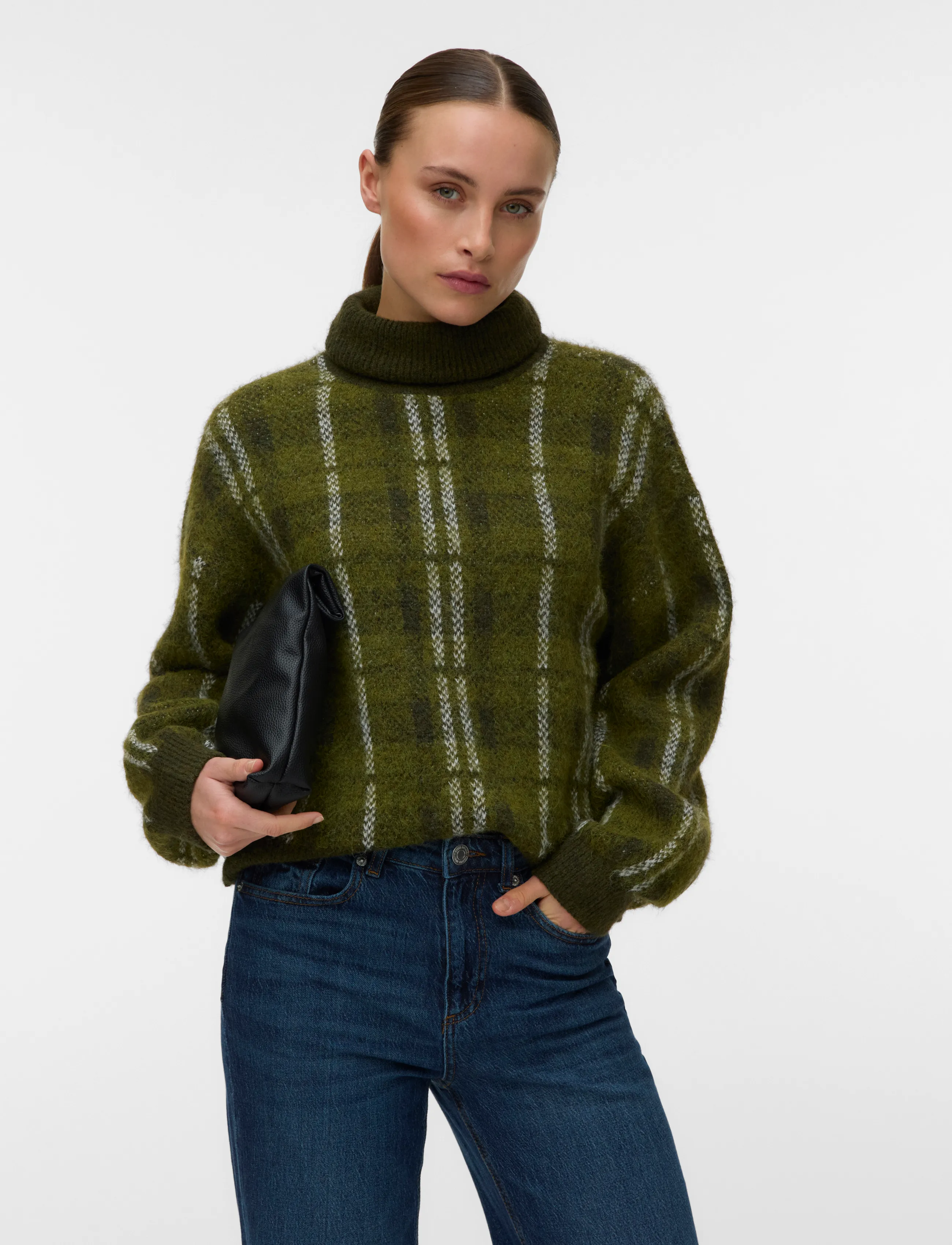 Vero Moda - VMTOBY LS HIGHNECK PULLOVER - forest night - 3