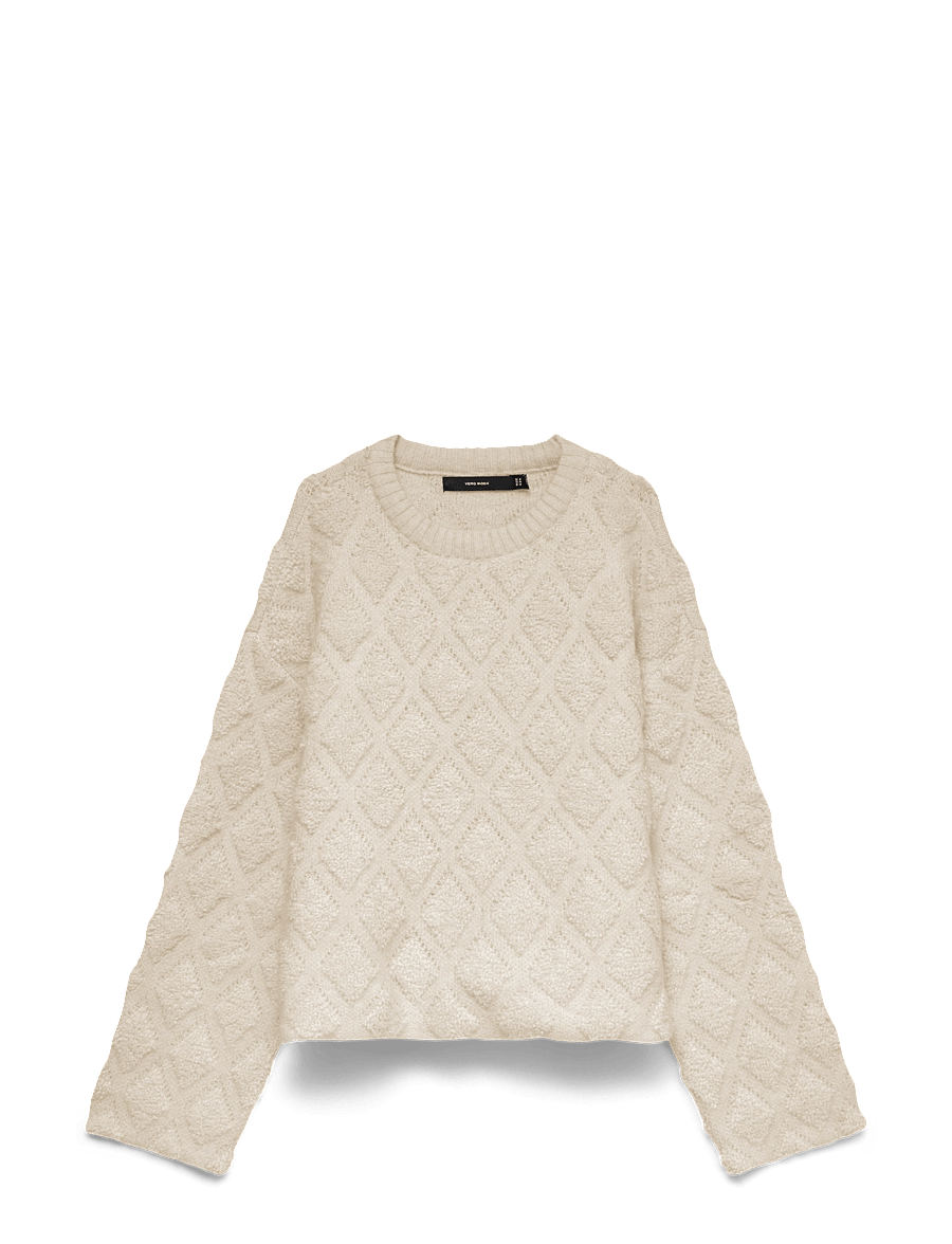 Vero Moda - VMARGIE ARGYLE LS O-NECK PULLOVER - jumpers - birch - 0