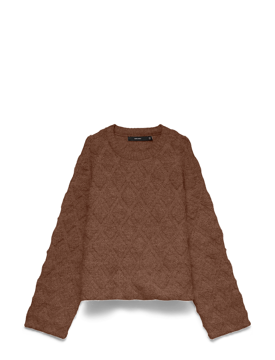 Vero Moda - VMARGIE ARGYLE LS O-NECK PULLOVER - striktrøjer - cocoa brown - 0
