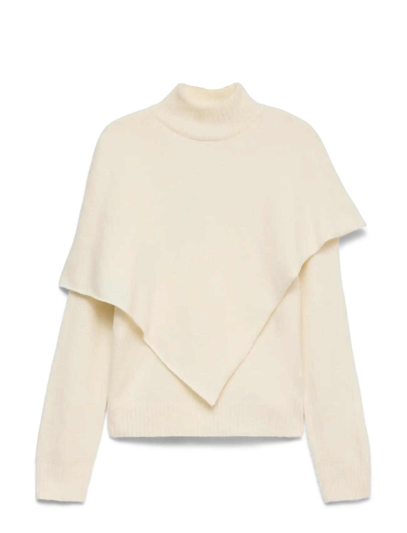 Vero Moda VMCAMILA LS CAPE HIGHNECK PULLOVER - Strik - BIRCH / cream