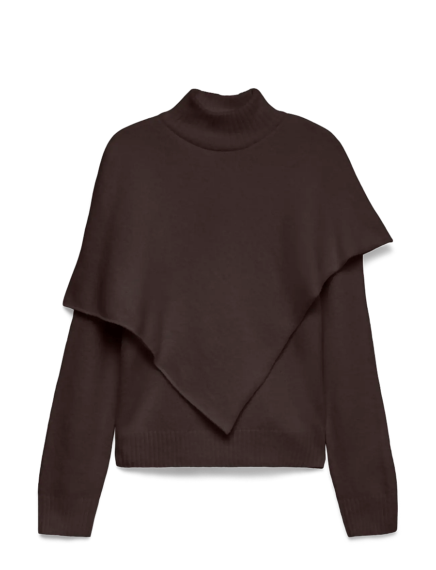 Vero Moda - VMCAMILA LS CAPE HIGHNECK PULLOVER - chocolate torte - 1