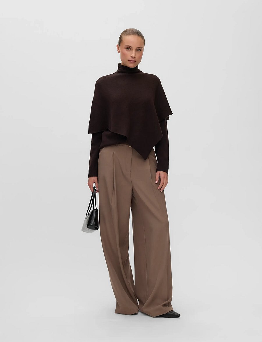 Vero Moda - VMCAMILA LS CAPE HIGHNECK PULLOVER - chocolate torte - 0