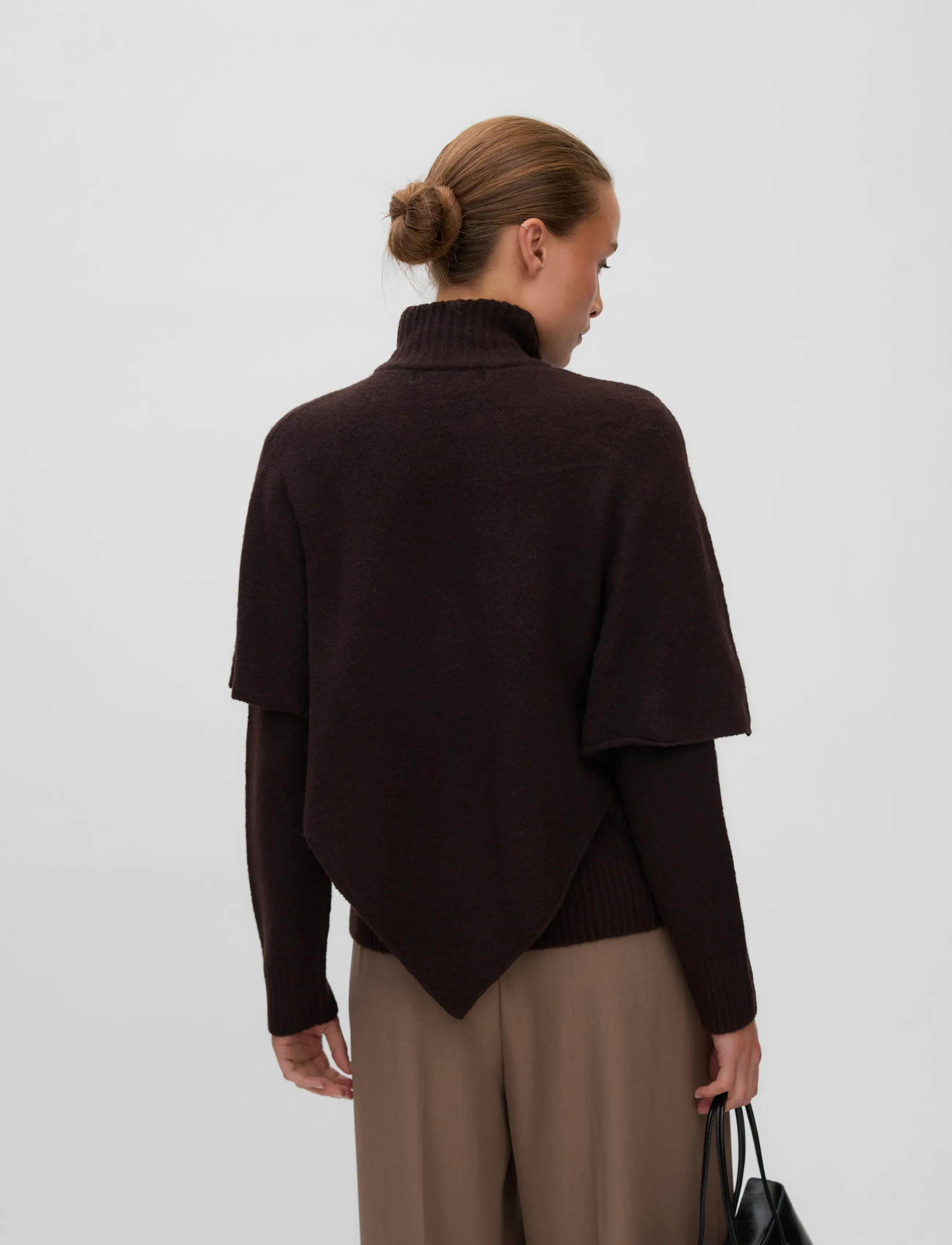 Vero Moda - VMCAMILA LS CAPE HIGHNECK PULLOVER - chocolate torte - 2
