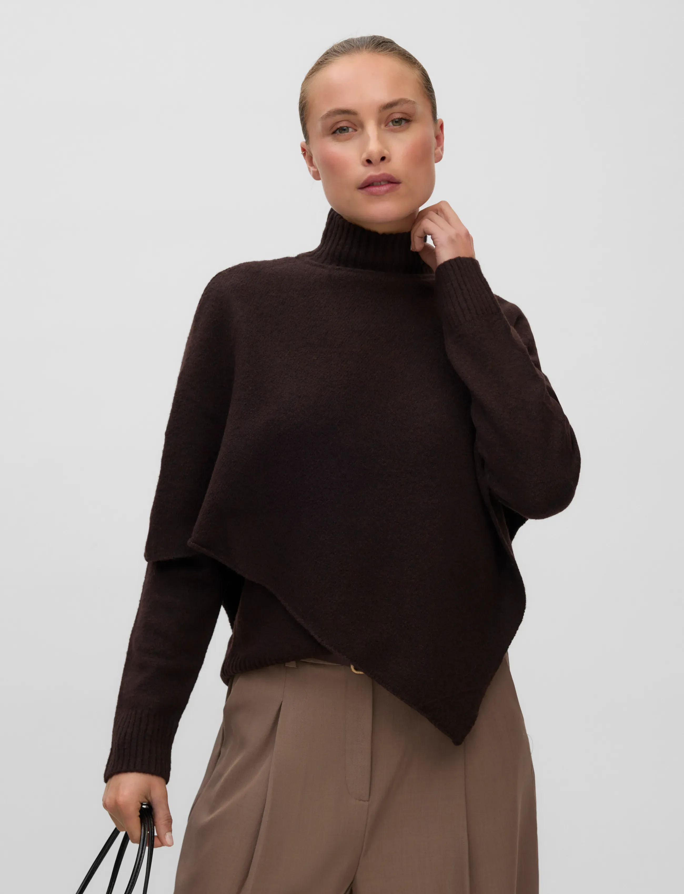 Vero Moda - VMCAMILA LS CAPE HIGHNECK PULLOVER - chocolate torte - 3