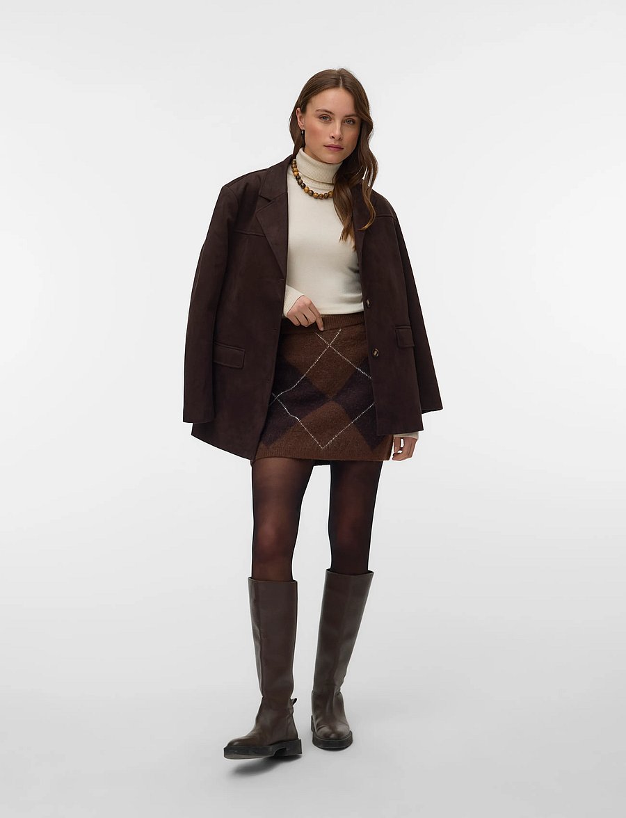 Vero Moda - VMDARLA NW SHORT SKIRT - strickröcke - cocoa brown - 0