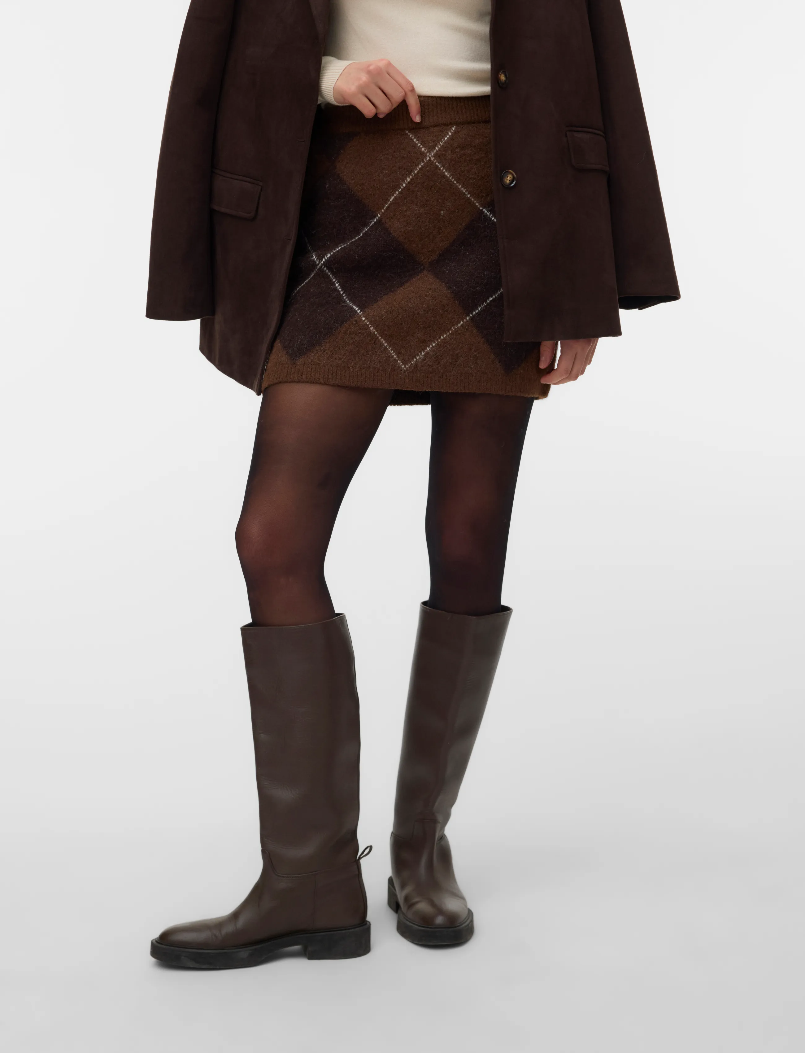 Vero Moda - VMDARLA NW SHORT SKIRT - strickröcke - cocoa brown - 3