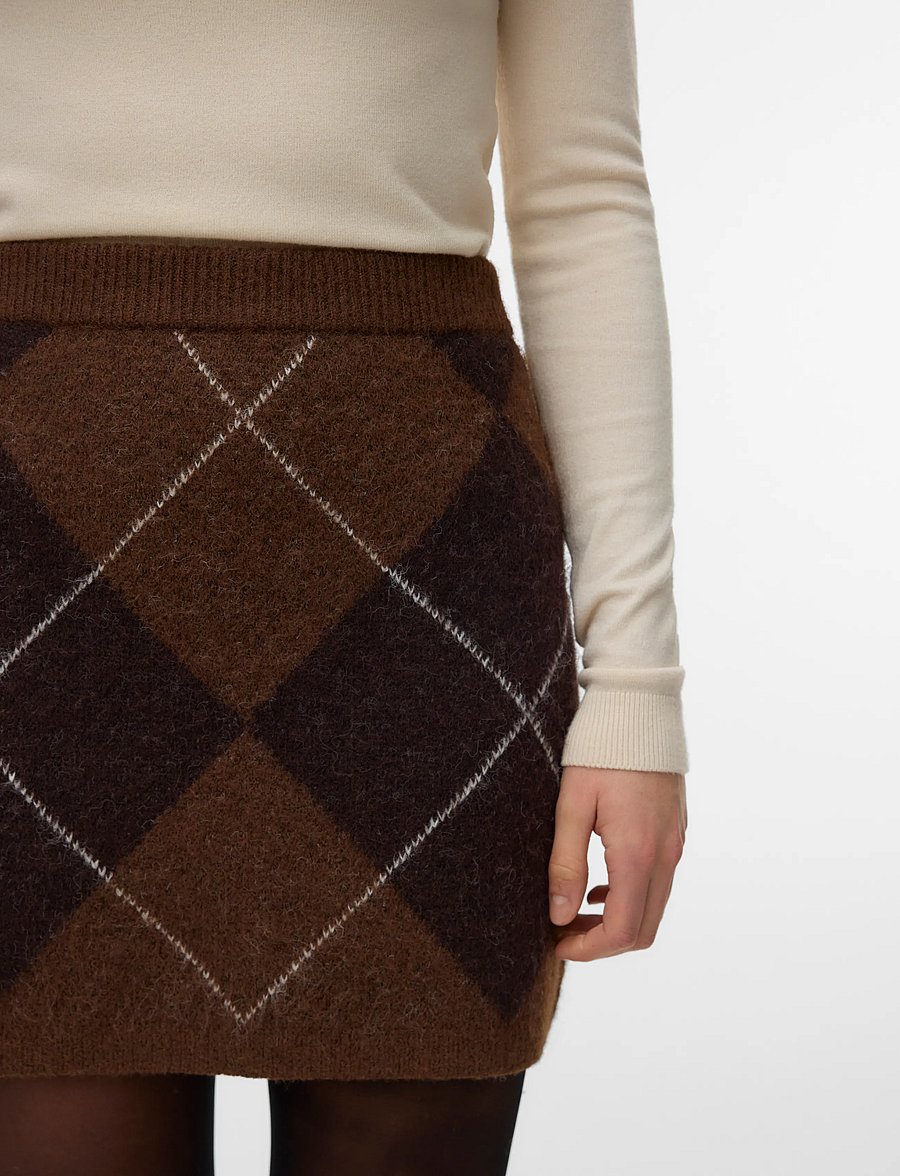 Vero Moda - VMDARLA NW SHORT SKIRT - strickröcke - cocoa brown - 4