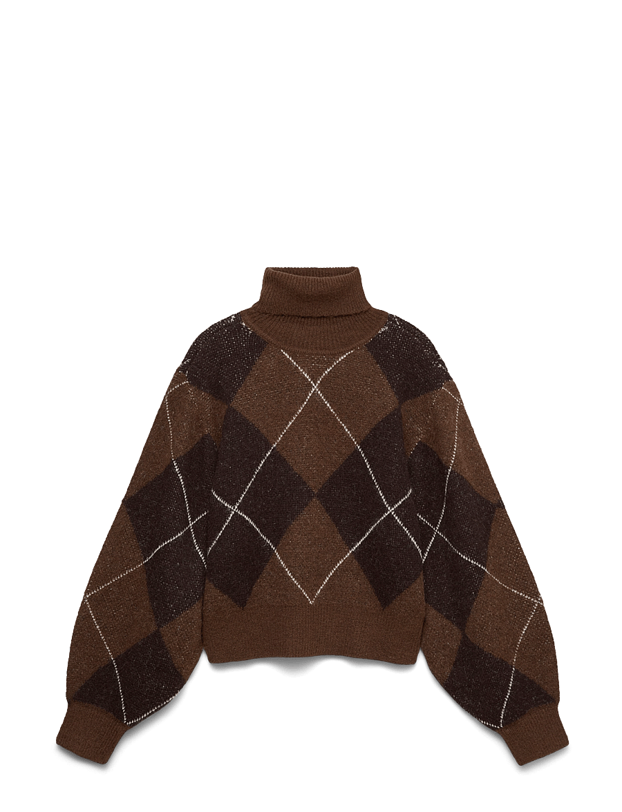 Vero Moda - VMDARLA LS ROLLNECK PULLOVER - striktrøjer - cocoa brown - 1