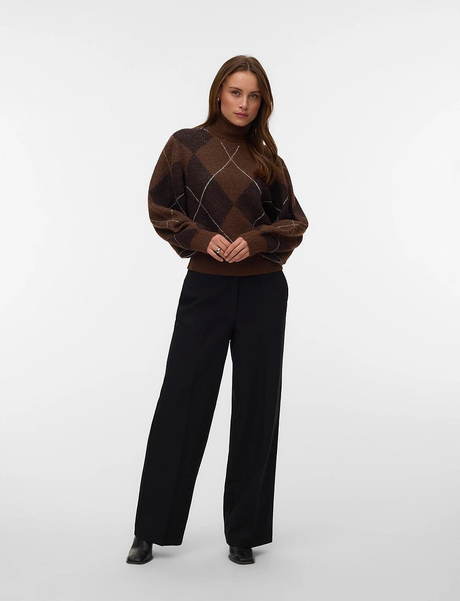 Vero Moda - VMDARLA LS ROLLNECK PULLOVER - striktrøjer - cocoa brown - 0