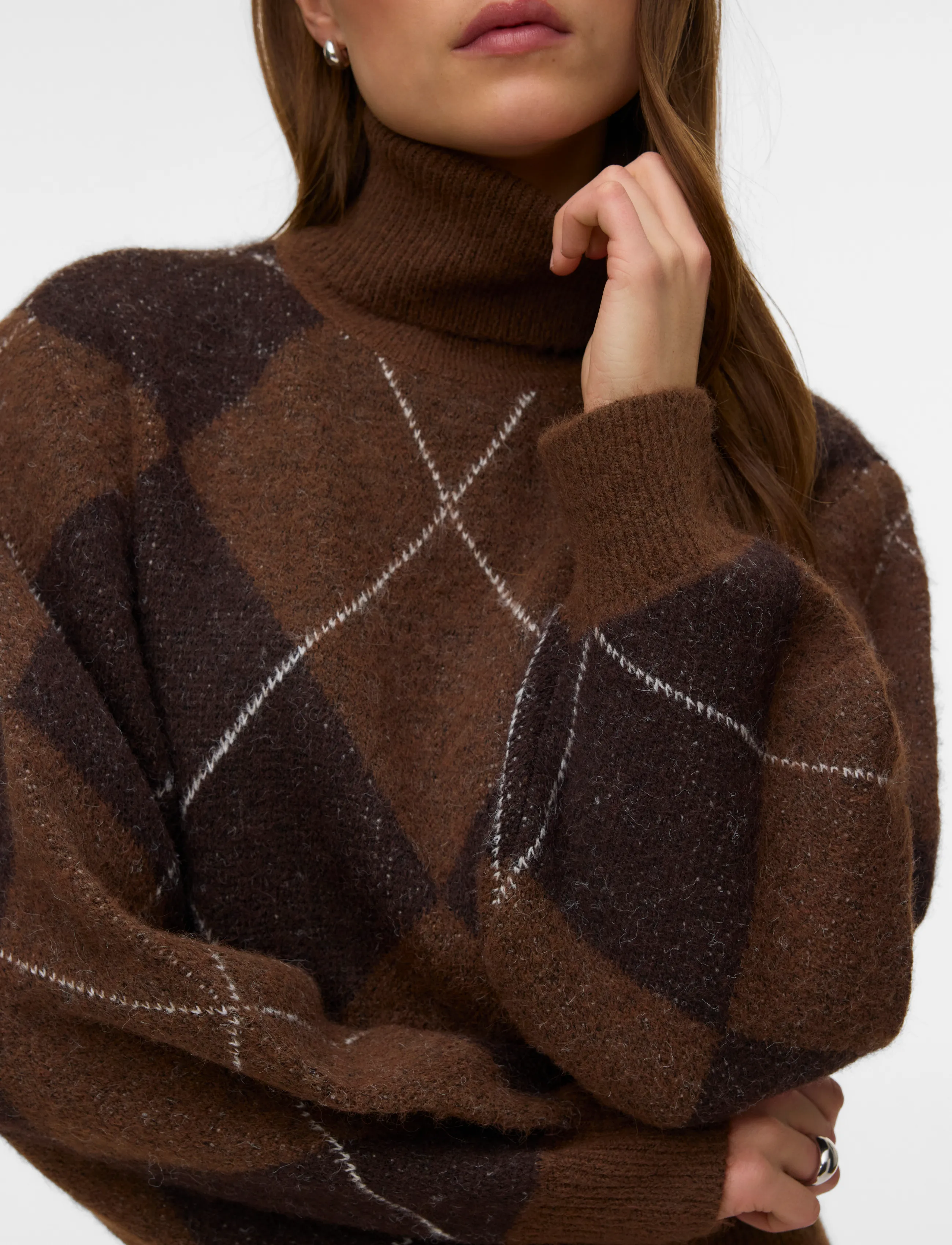 Vero Moda - VMDARLA LS ROLLNECK PULLOVER - striktrøjer - cocoa brown - 4