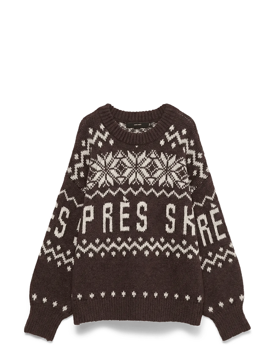 Vero Moda - VMMORITZ LS O-NECK PULLOVER - chocolate torte - 0