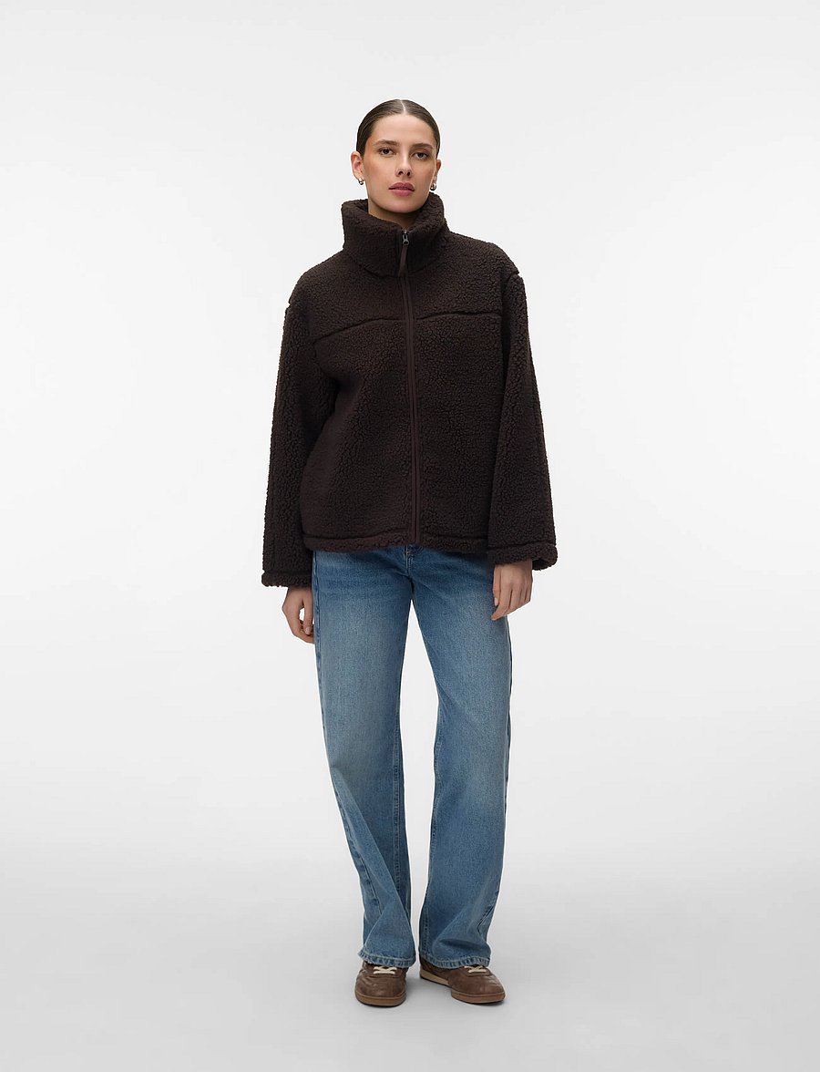 Vero Moda - VMKARLA TEDDY JACKET NOOS - kunstpelz - chocolate torte - 0