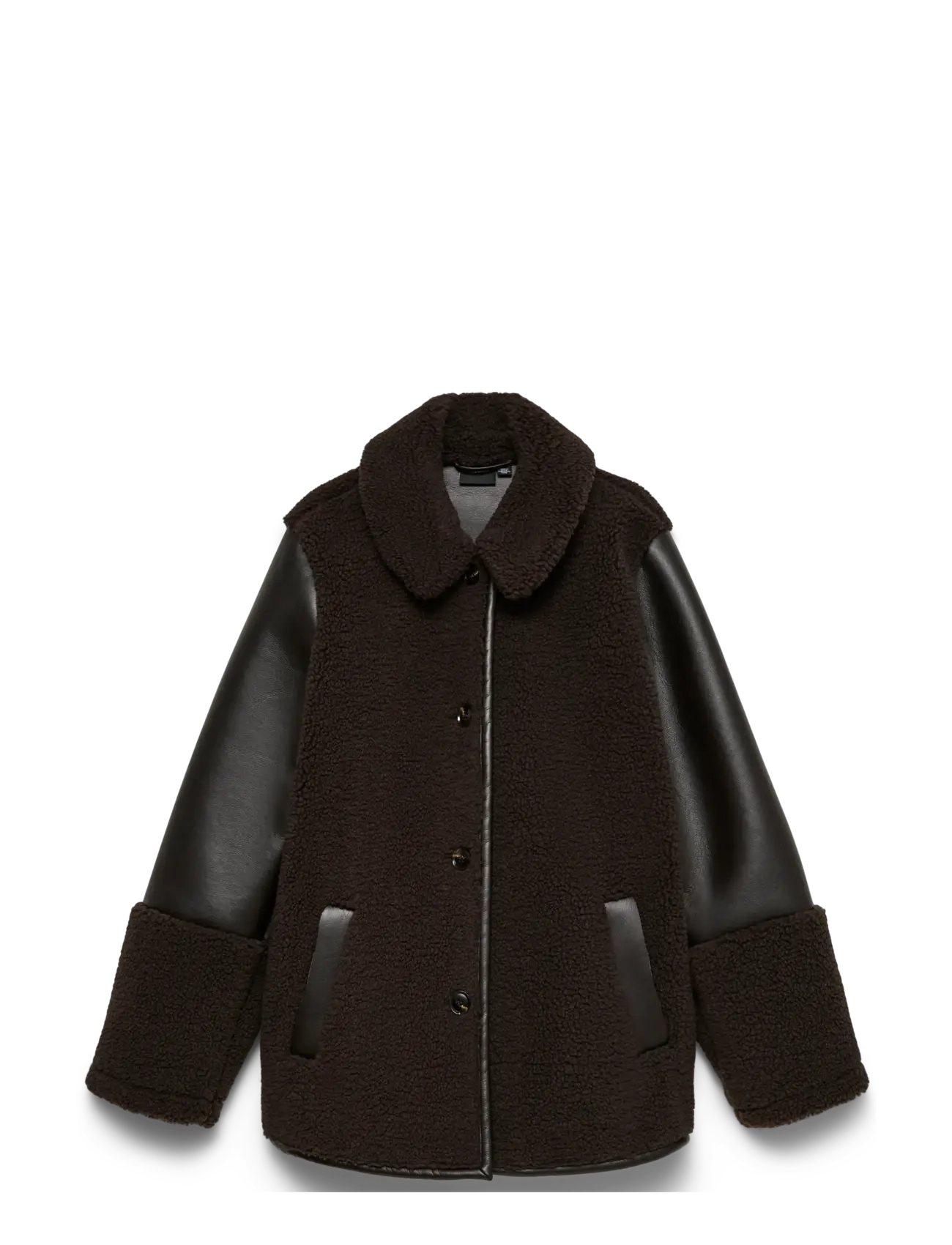 Vero Moda - VMMOCHA TEDDY COATED JACKET - kunstpelz - chocolate torte - 1