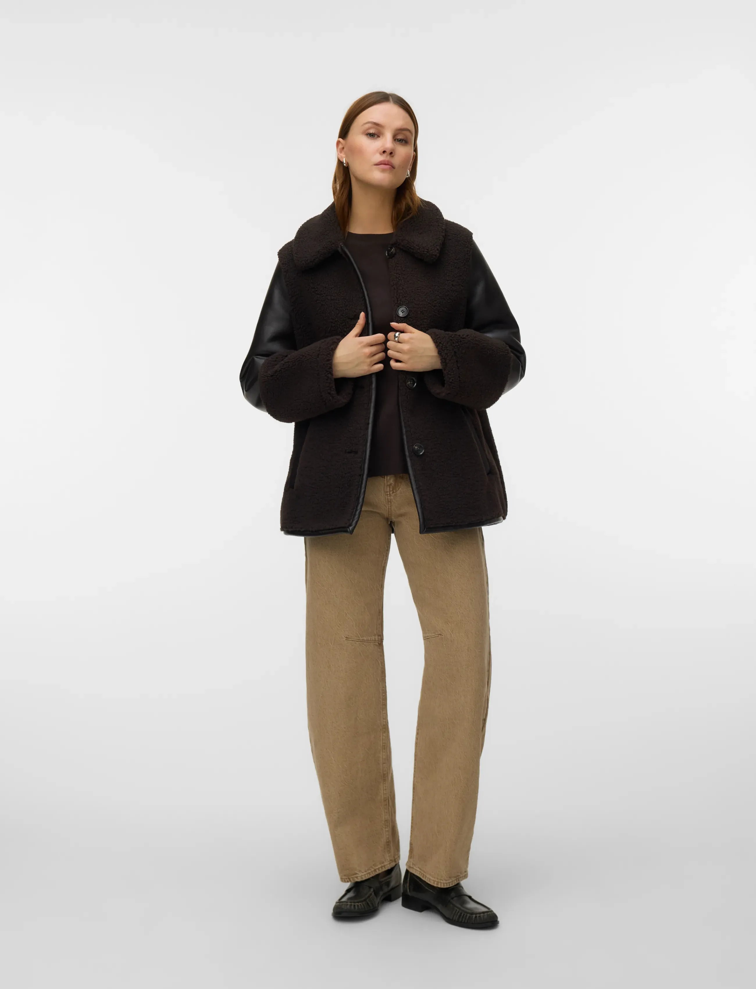 Vero Moda VMMOCHA TEDDY COATED JACKET - Kleidung - CHOCOLATE TORTE / brown