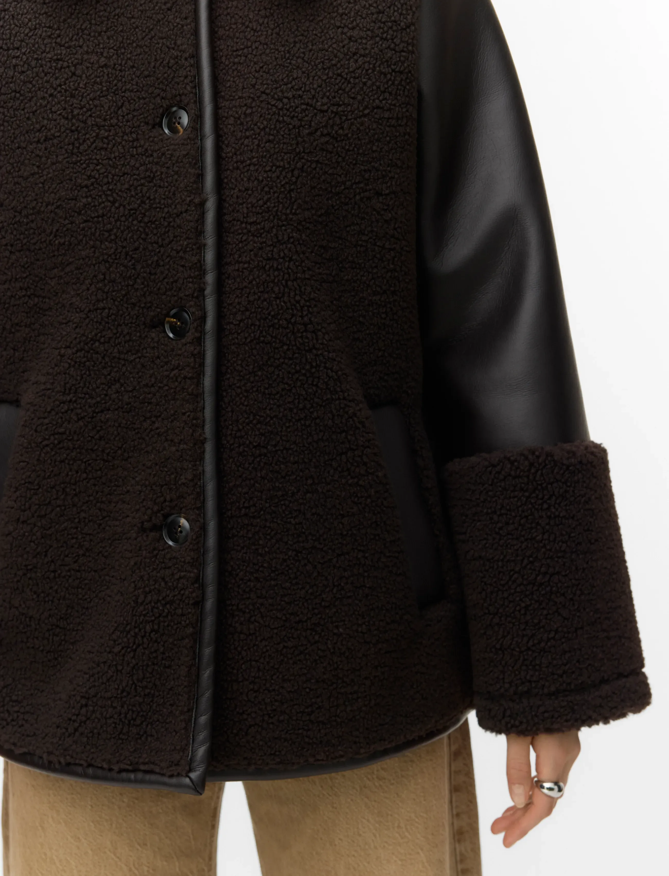 Vero Moda - VMMOCHA TEDDY COATED JACKET - kunstpelz - chocolate torte - 4