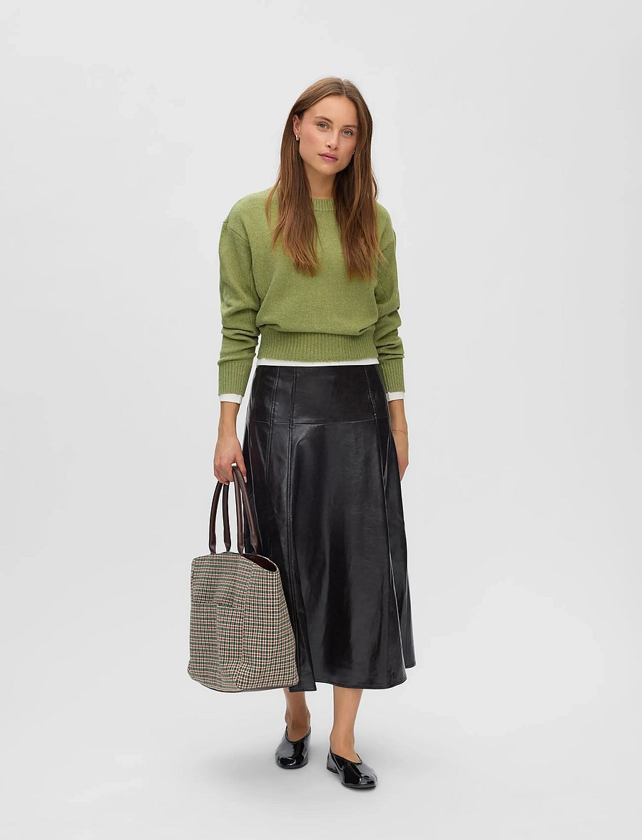 Vero Moda - VMDASH HW COATED 7-8 SKIRT - spódnice długie - chocolate torte - 0