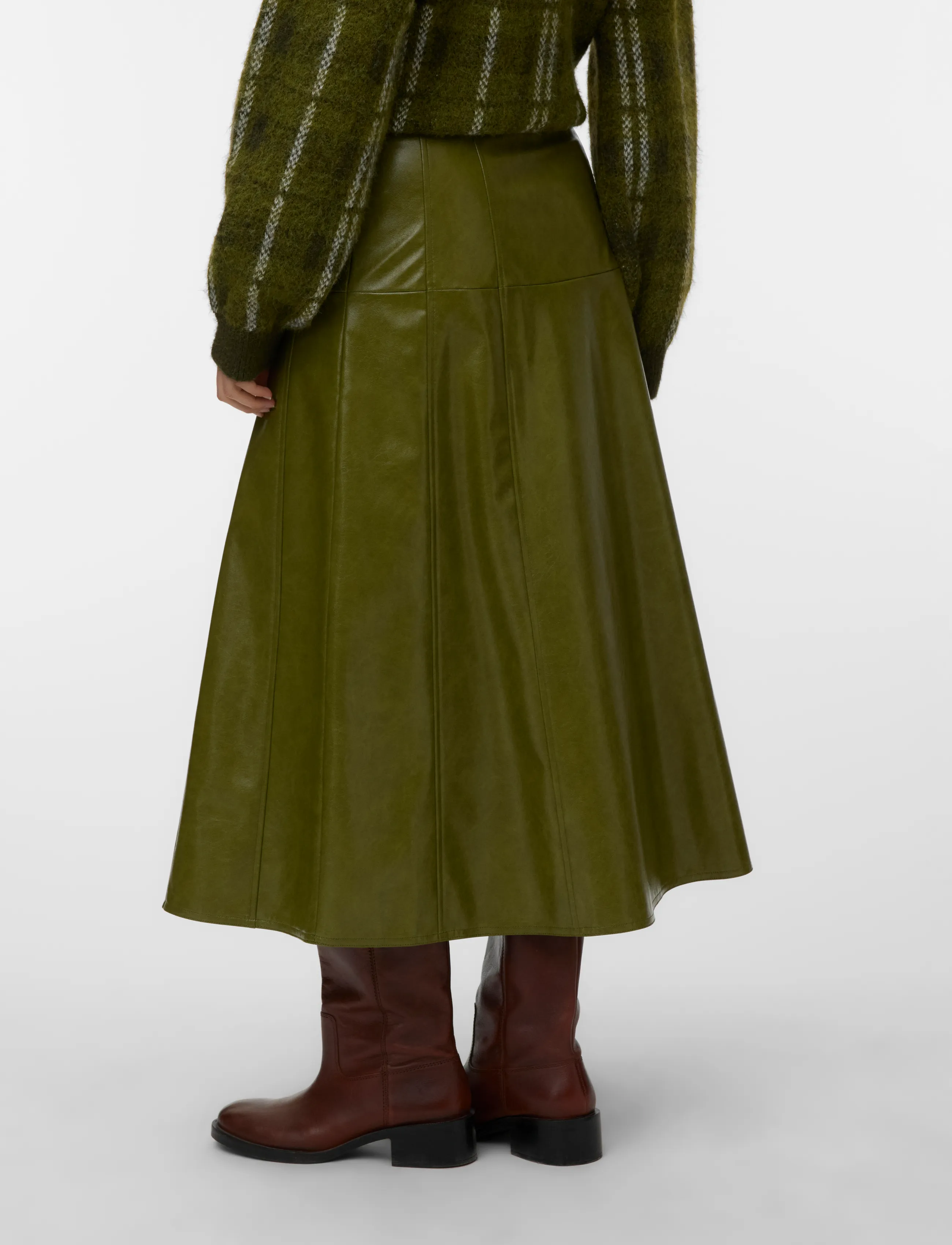 Vero Moda - VMDASH HW COATED 7-8 SKIRT - sphagnum - 2