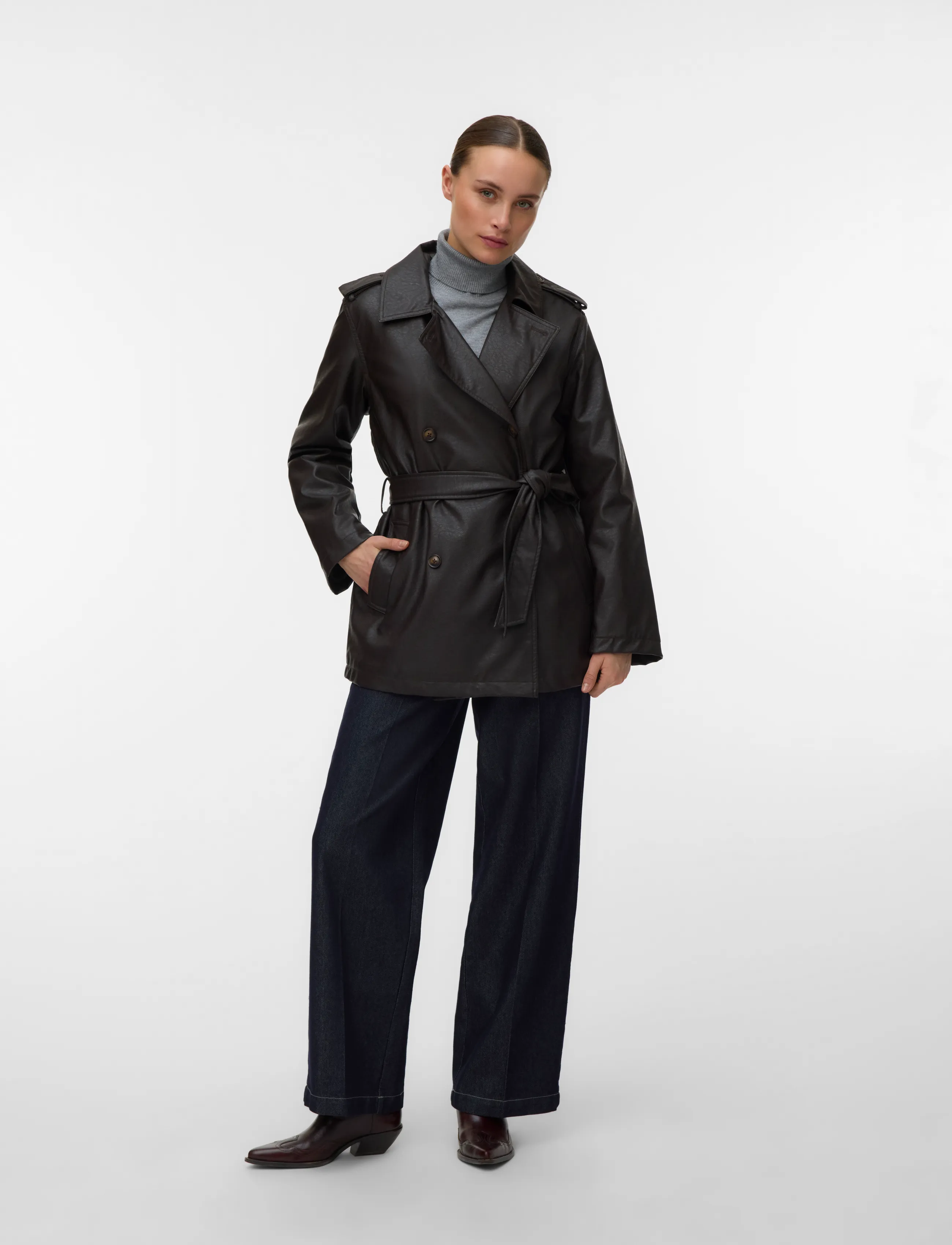 Vero Moda VMEILEEN COATED JACKET - Jacken - CHOCOLATE TORTE / brown