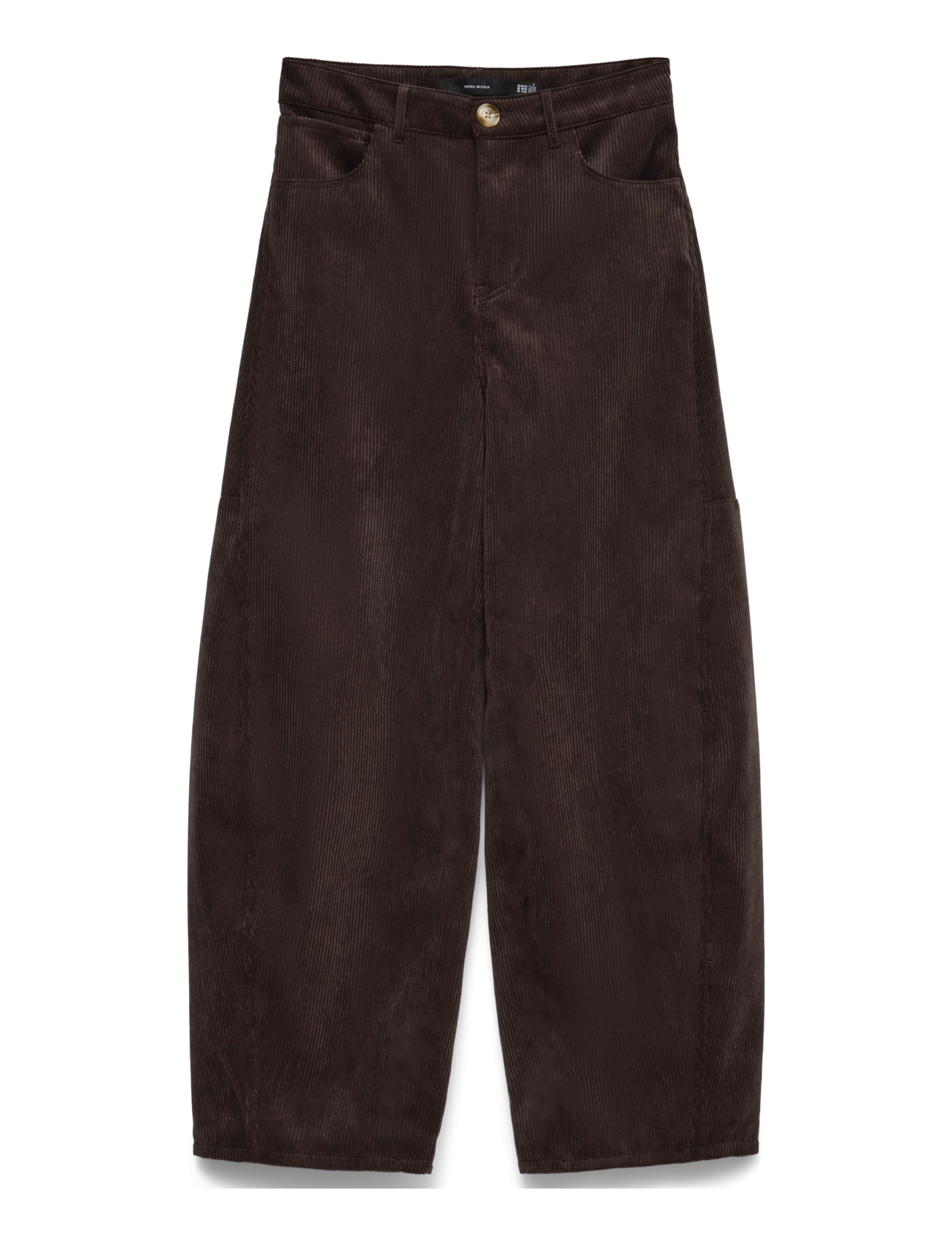 Vero Moda - VMKAITLIN HW WIDE CORD BARREL PANT - chocolate torte - 1